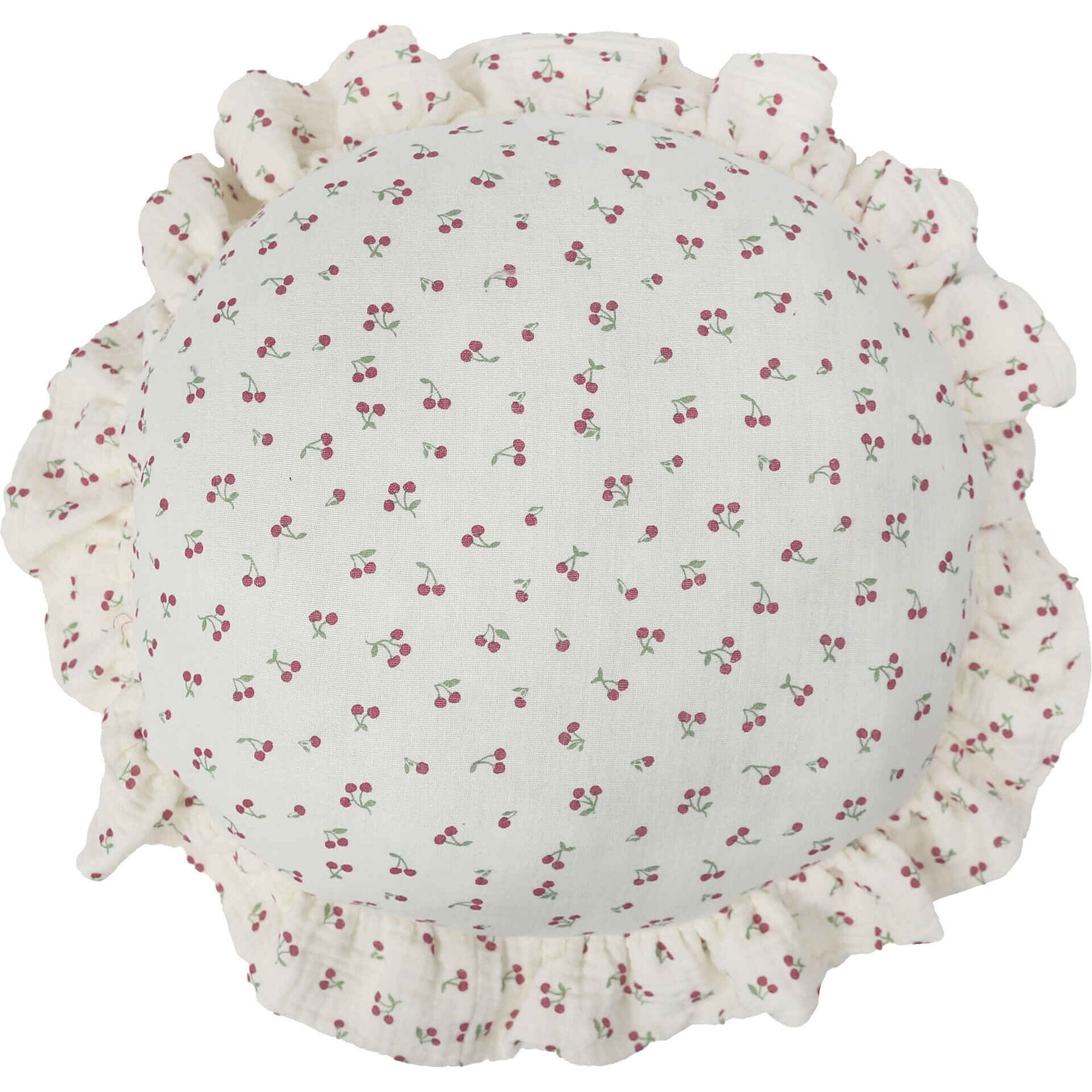 Almofada 36cm Redonda All Over Cerejas Kasa