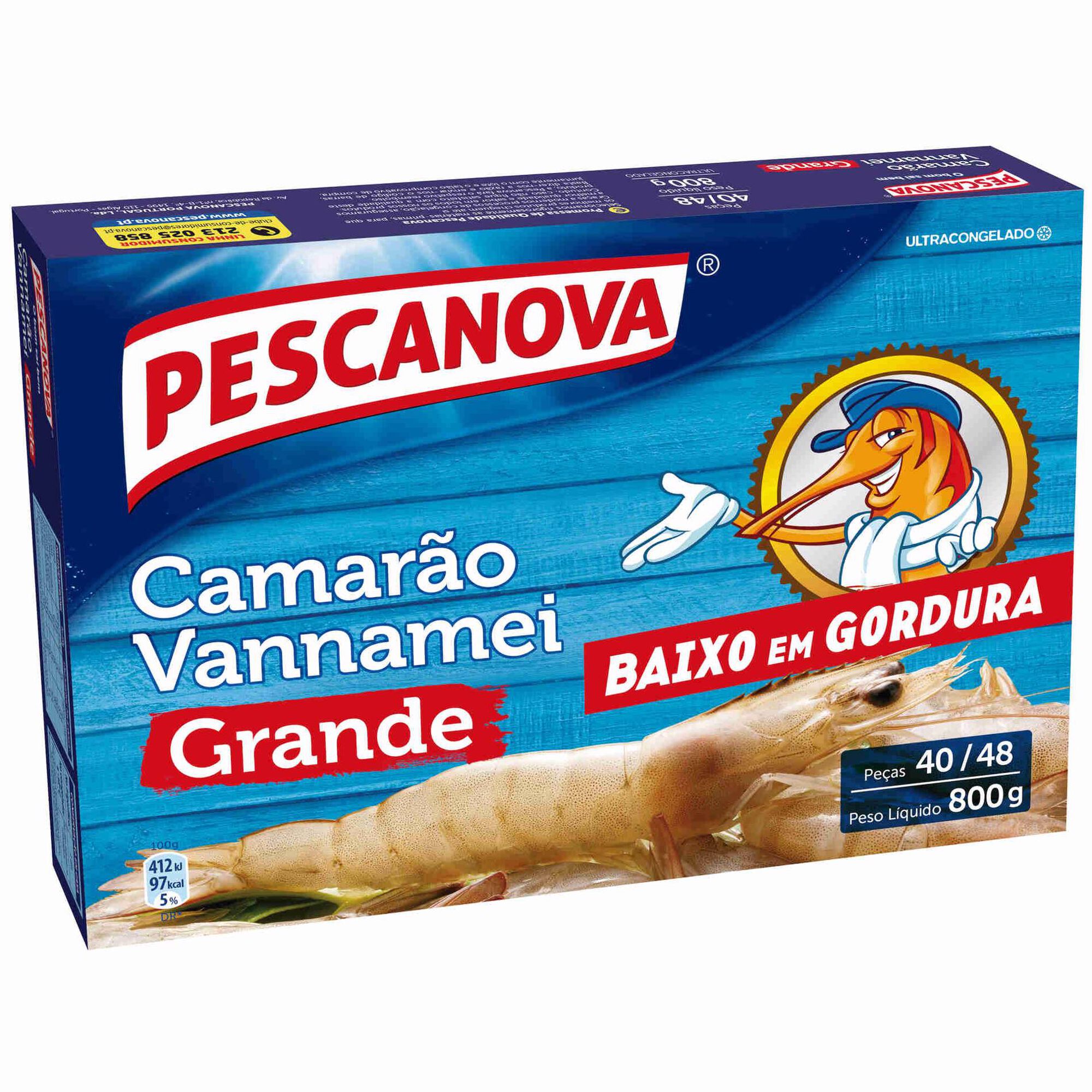 Camarão Vannamei Grande 40/48 Ultracongelado Camarão Vannamei Grande 40/48 Ultracongelado