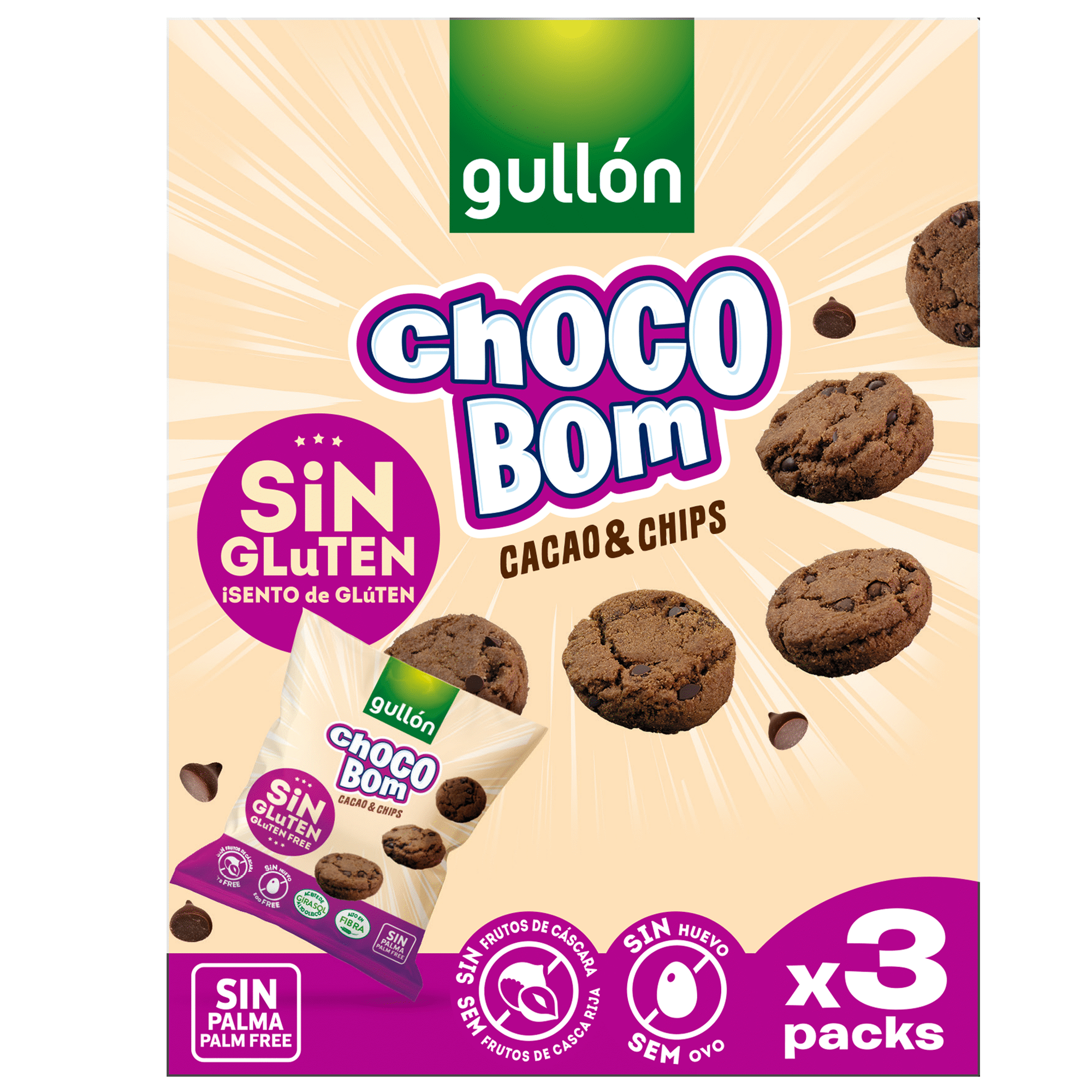 Bolachas de Chocolate com Pepitas sem Glúten