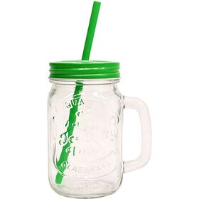 Caneca com Palhinha e Tampa 450ml Verde Kasa