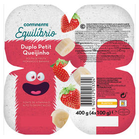 Duplo Petit Queijinho Morango e Banana Infantil