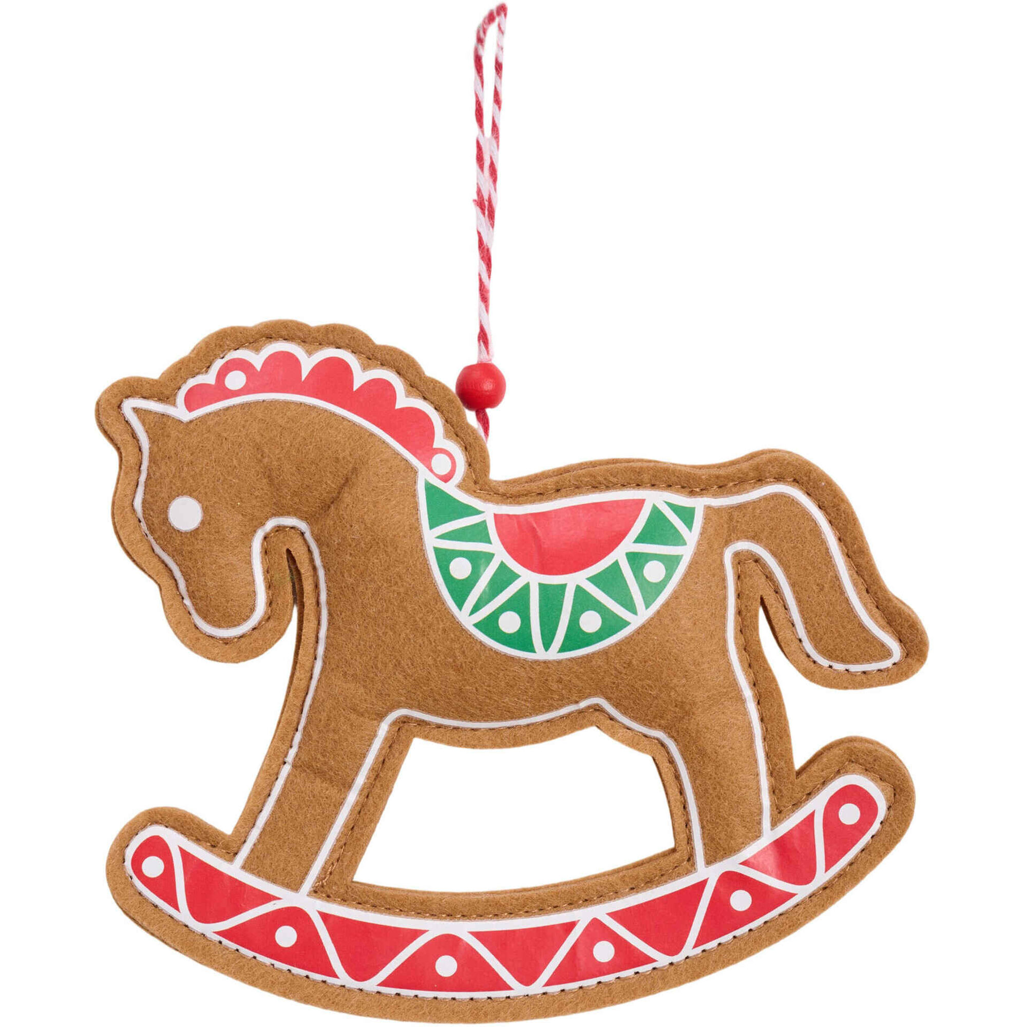 Ornamento Cavalinho Tecido Vermelho