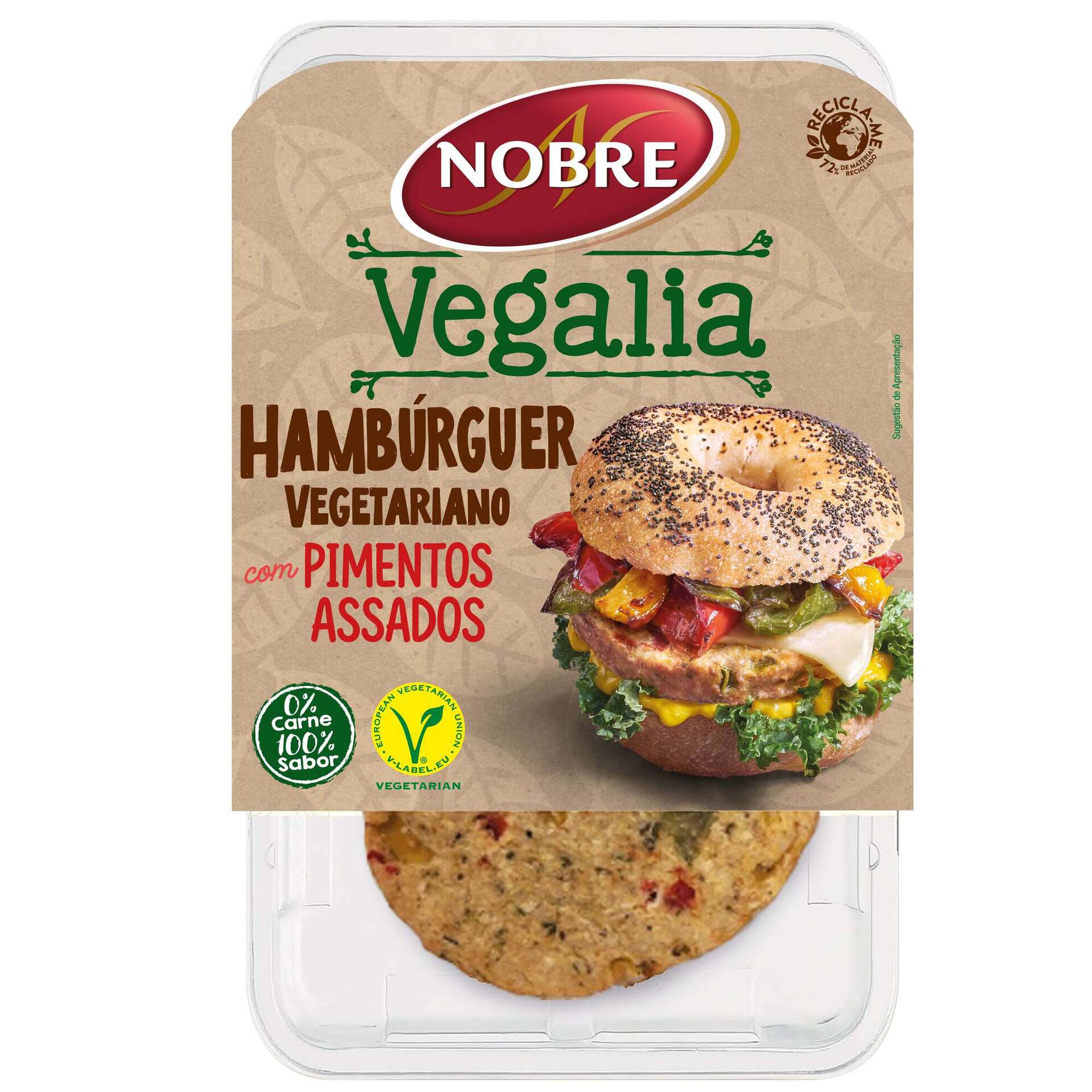 Hambúrguer Vegetariano com Pimentos Assados Hambúrguer Vegetariano com Pimentos Assados