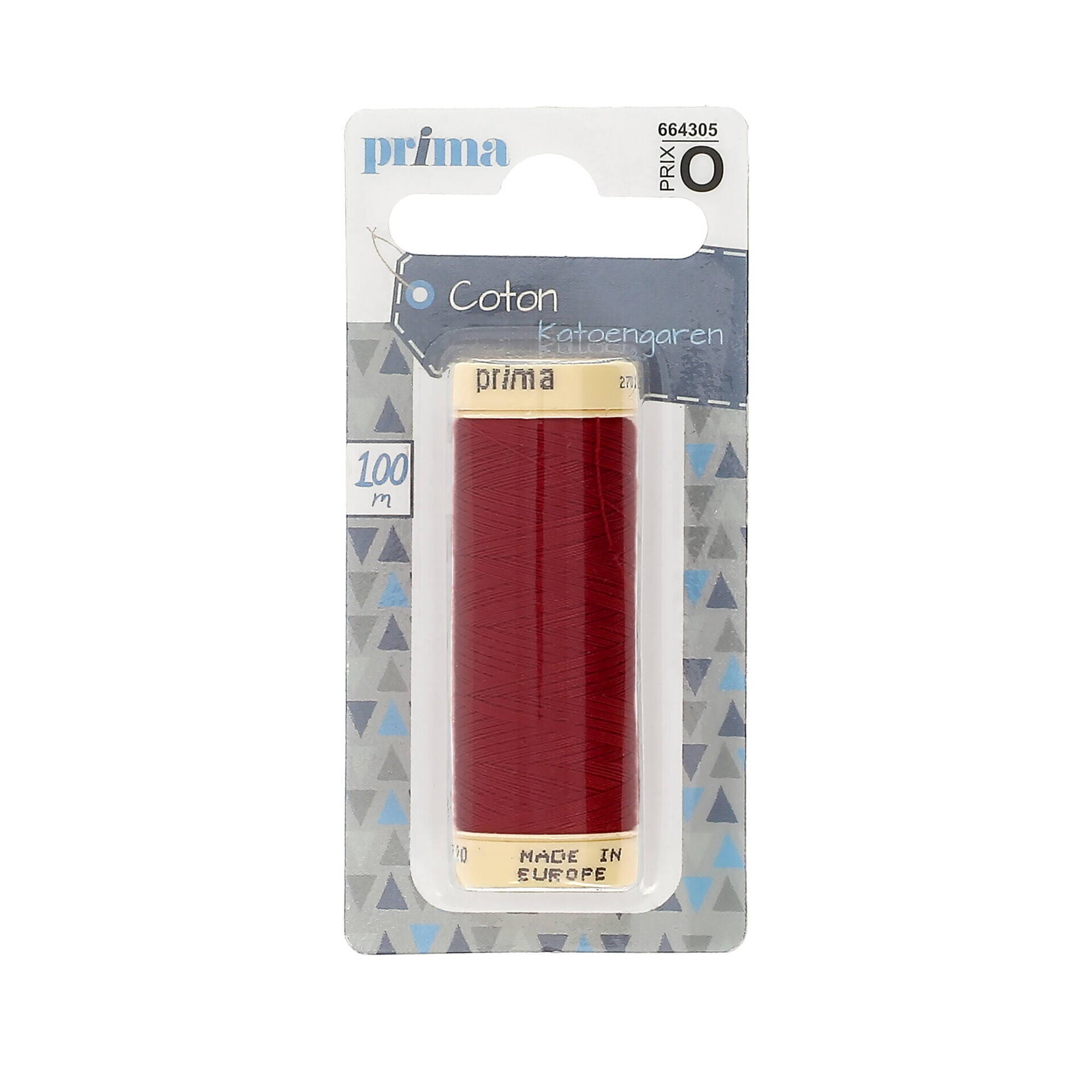 Linha Algod&atilde;o M&eacute;dio 100m Vermelho Prima