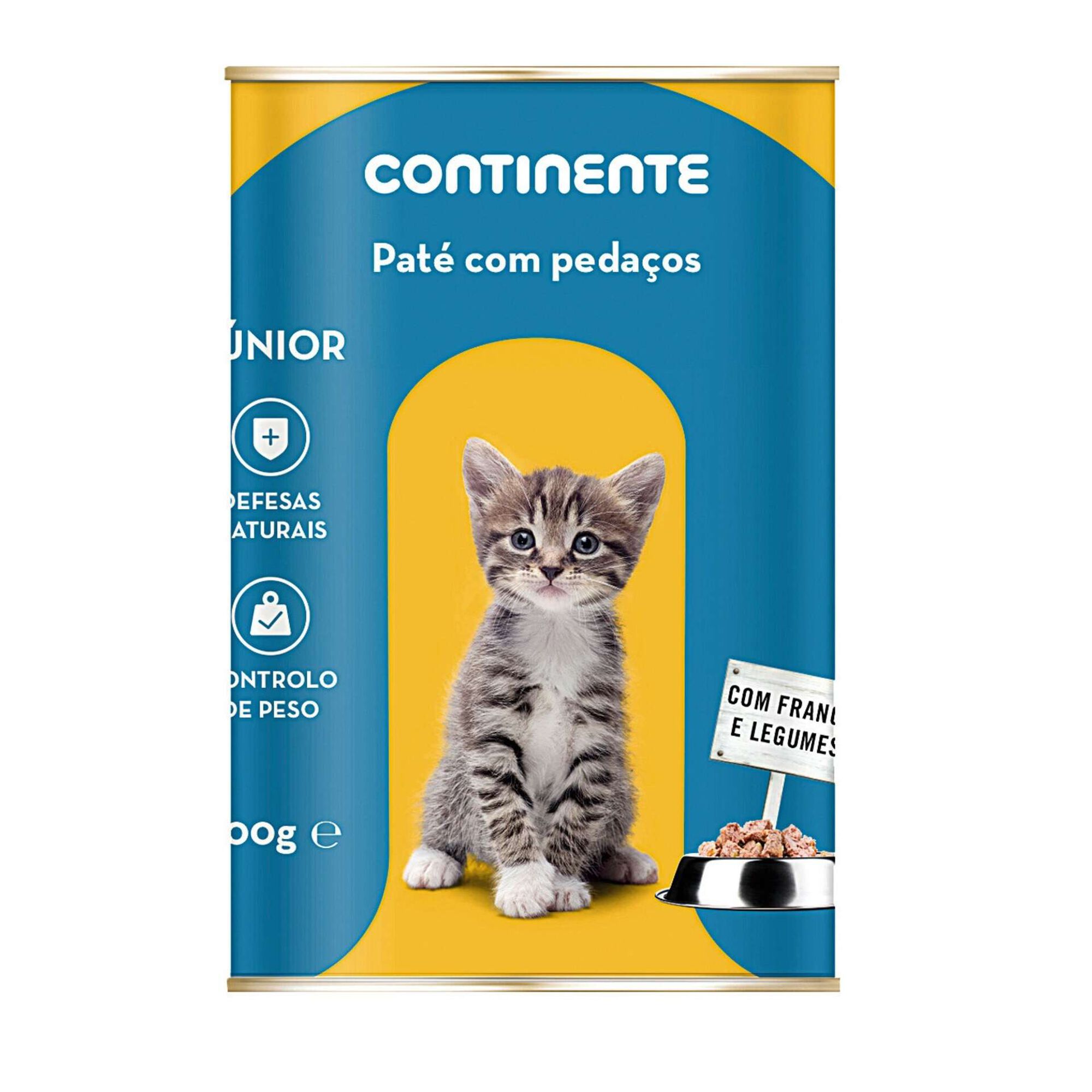 Comida Húmida para Gato Júnior Patê Pedaços Frango e Legumes Lata