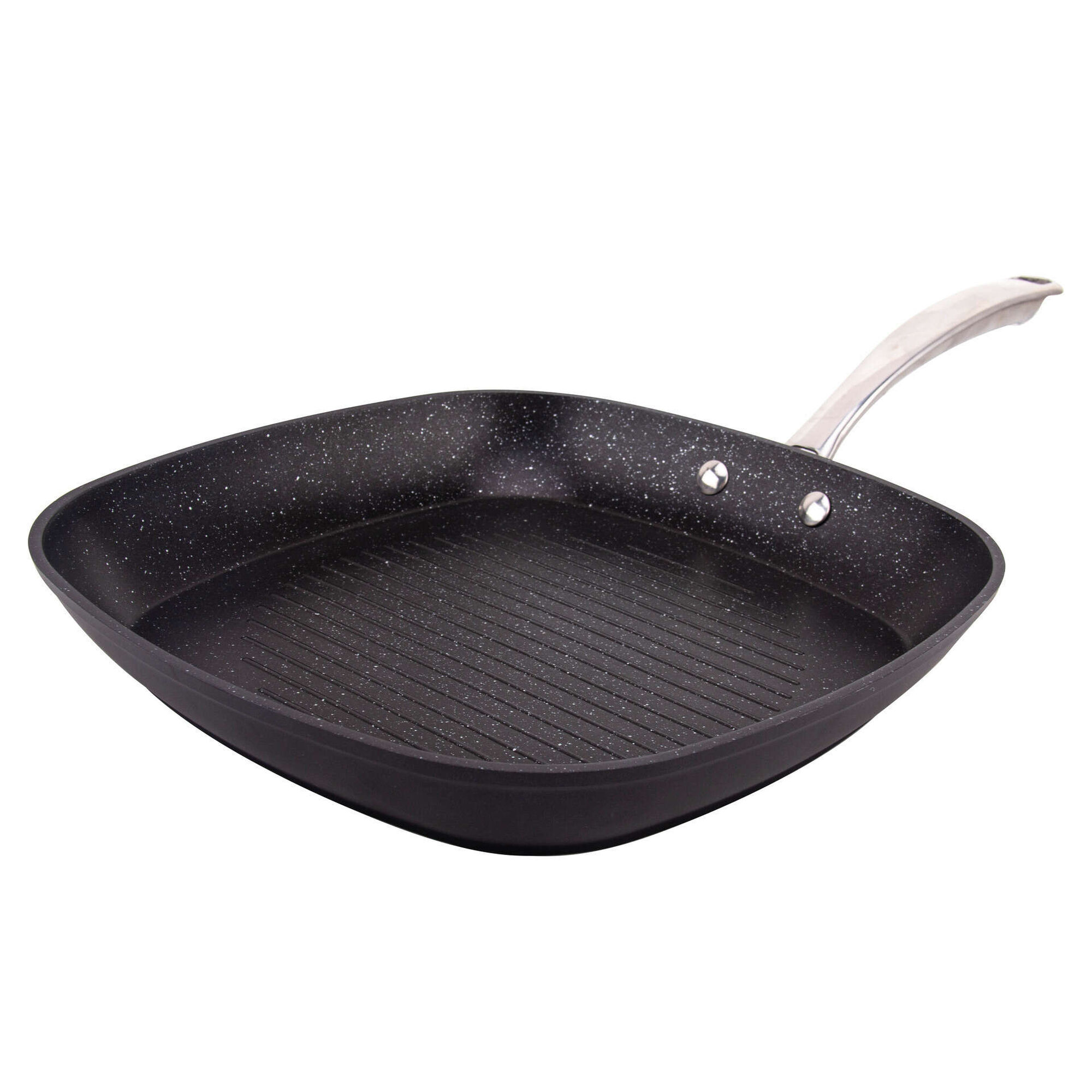 Grelhador Antiaderente Alumínio 28x28cm Platina Indução Total Grelhador Antiaderente Alumínio 28x28cm Platina Indução Total