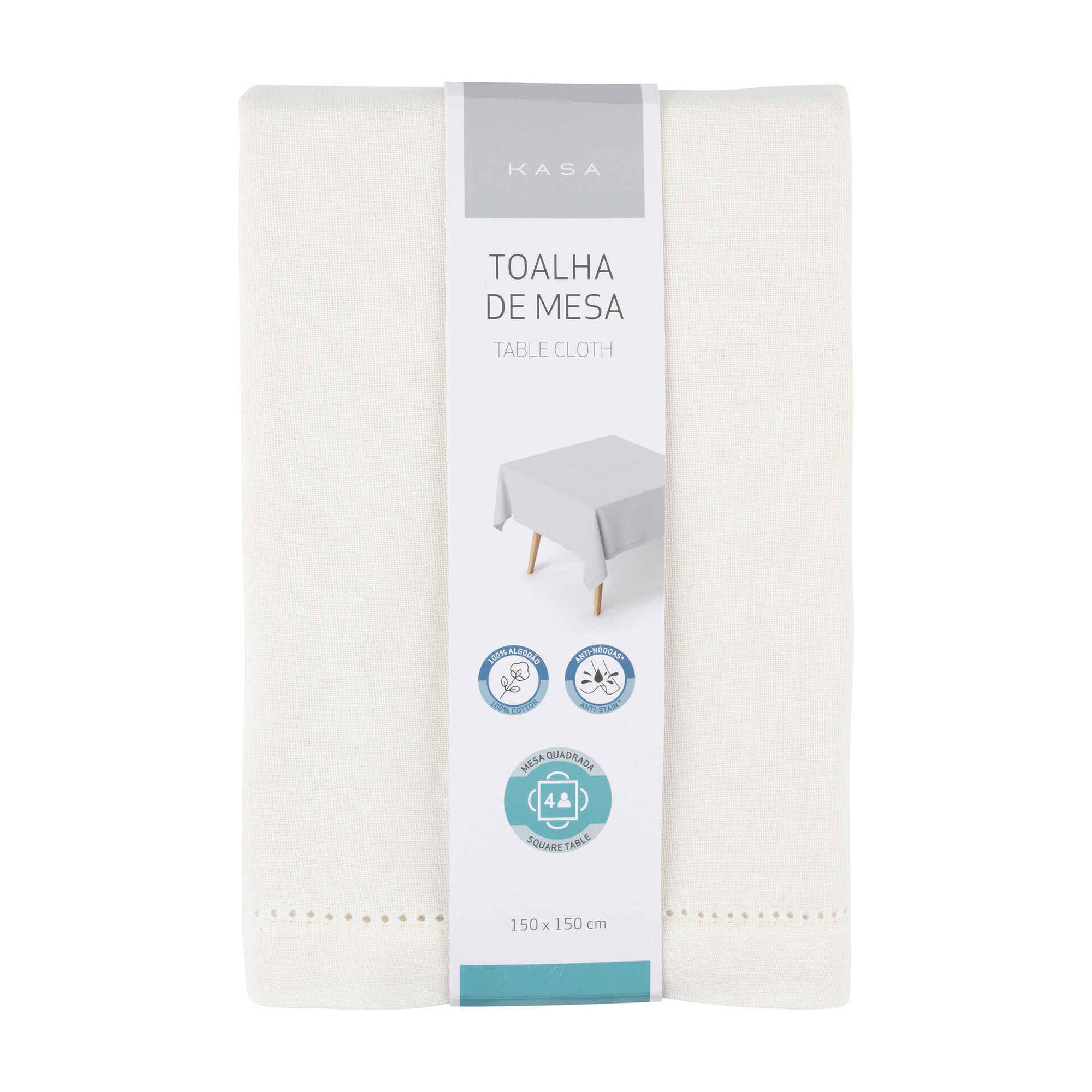 Toalha Mesa Branca Anti-nódoas