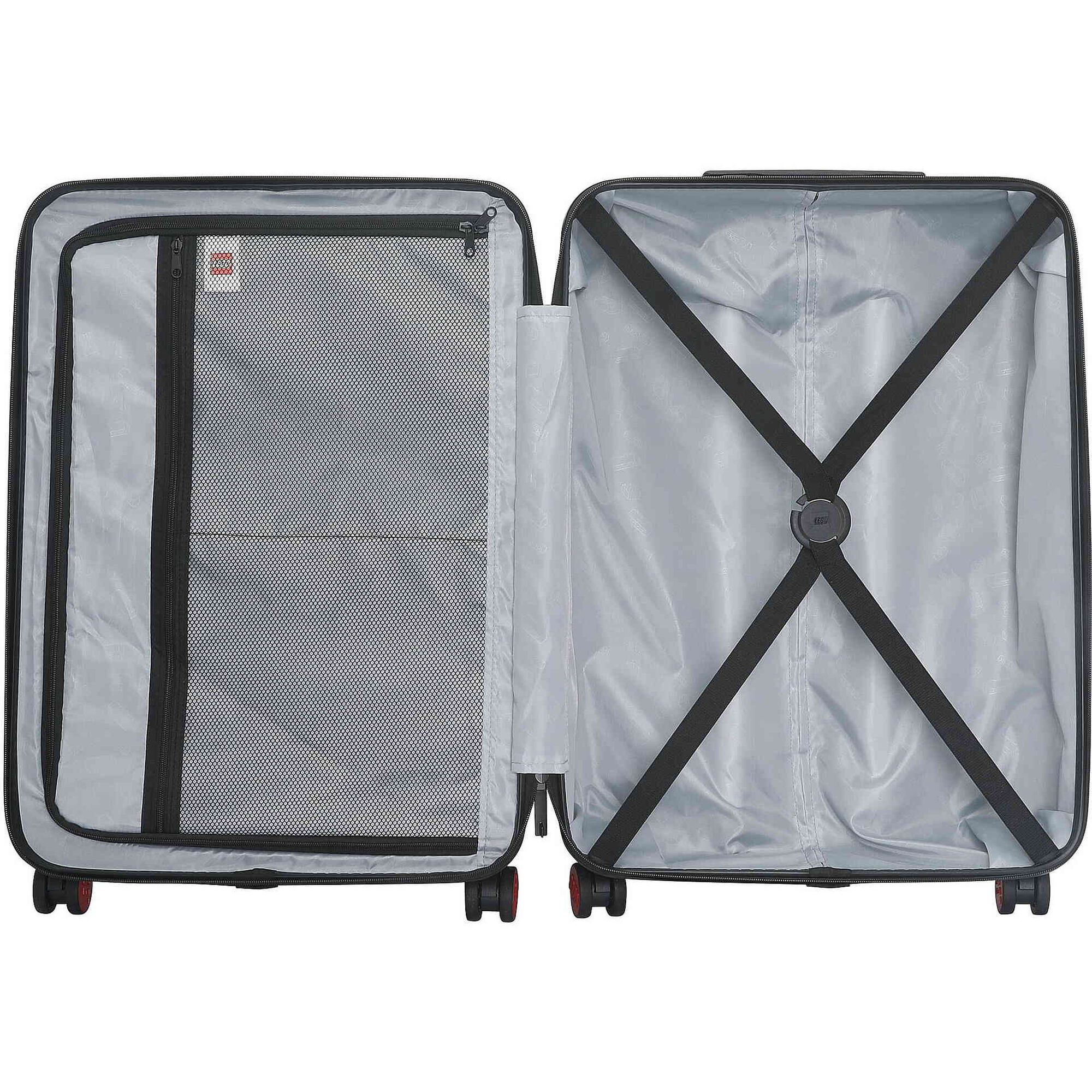 Mala de Viagem Grande 4 Rodas Preto e Vermelho Brick