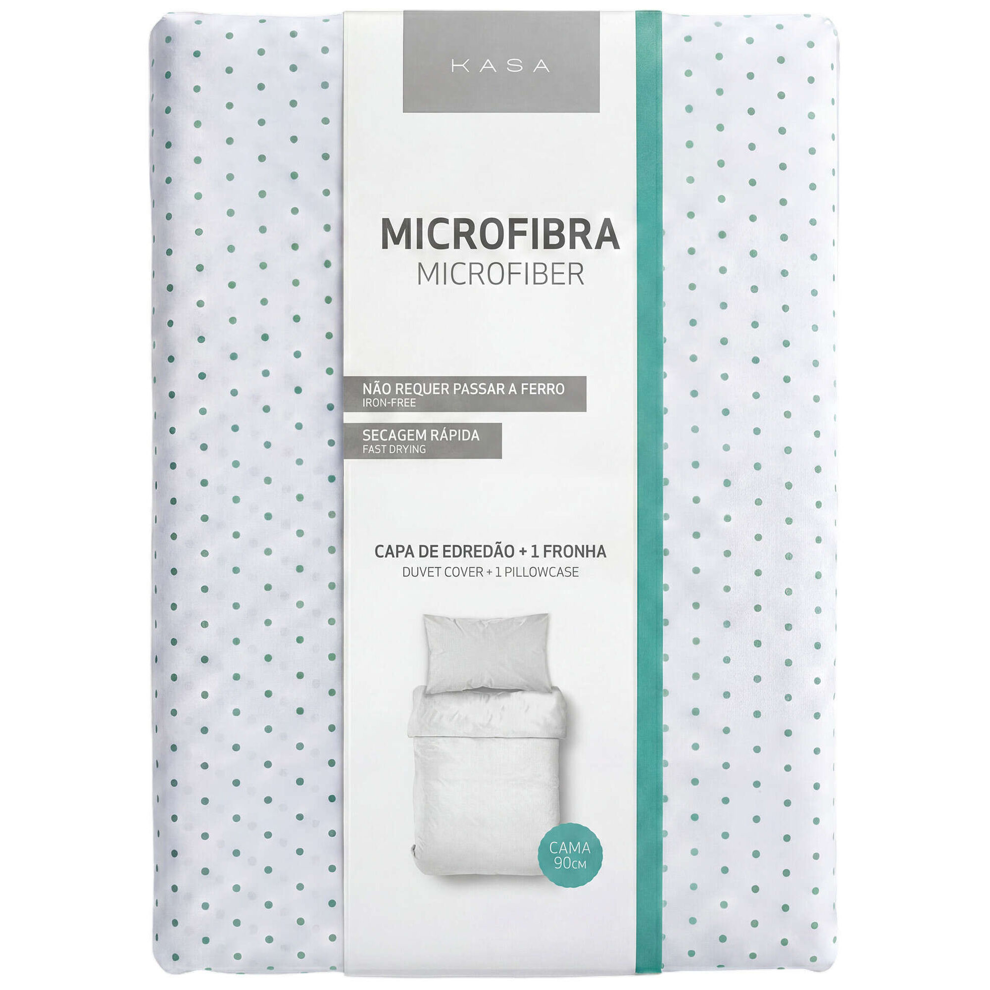 Conjunto Capa Edred&atilde;o Microfibra Pintas Verde