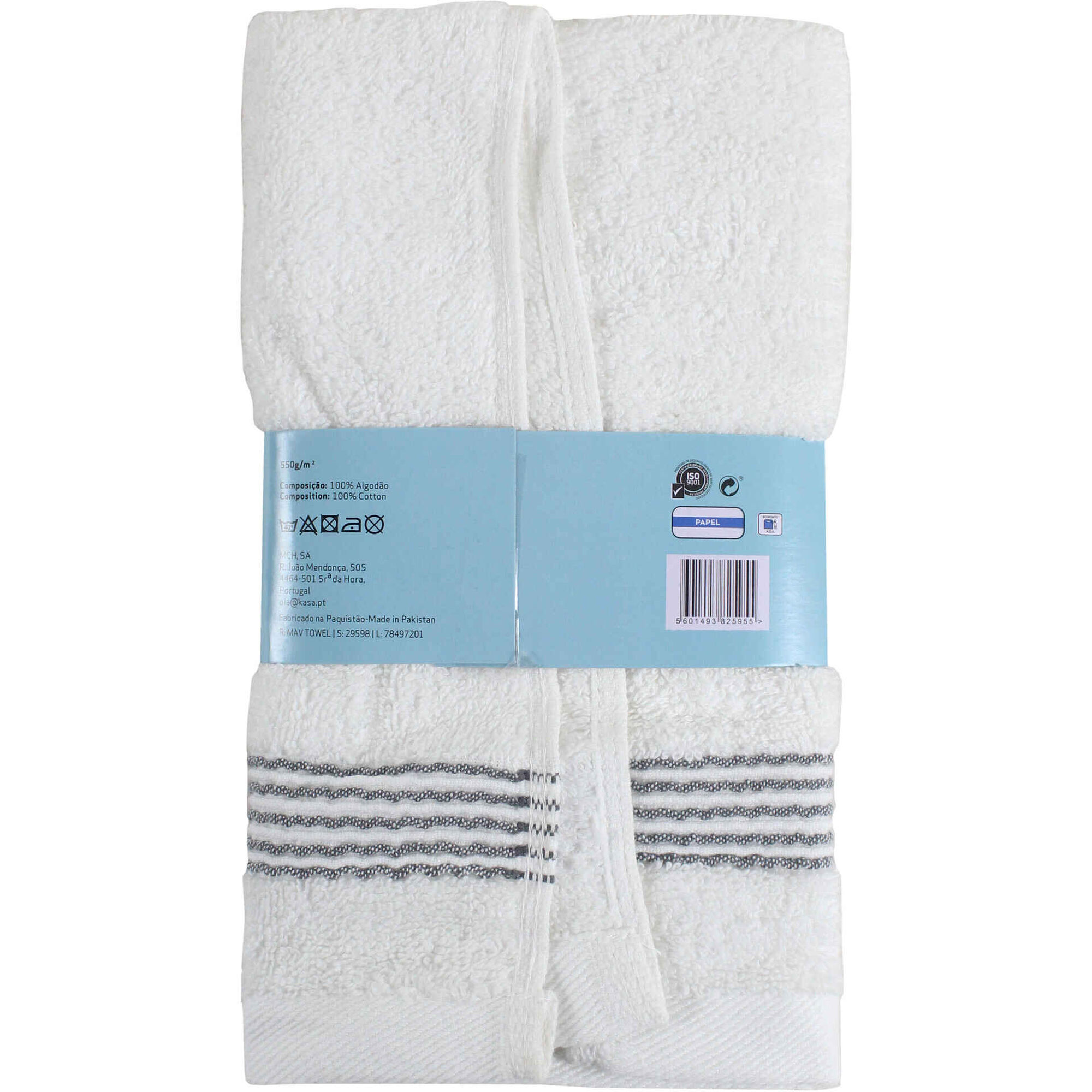 Toalha Bid&eacute; Riscas Cinza Kasa