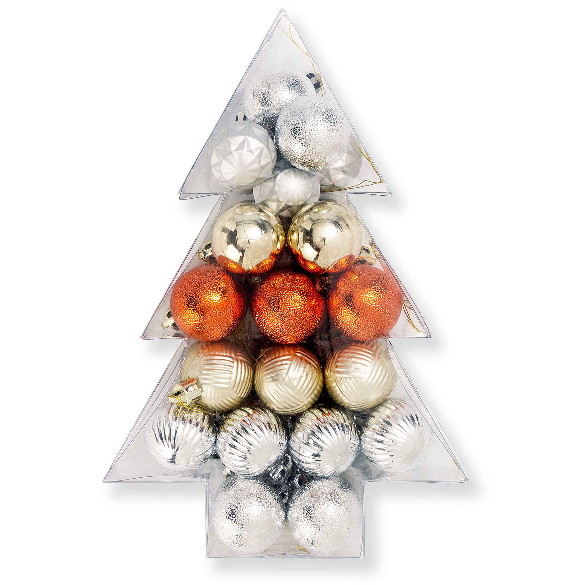 Conjunto 34 Bolas Douradas e Rosa