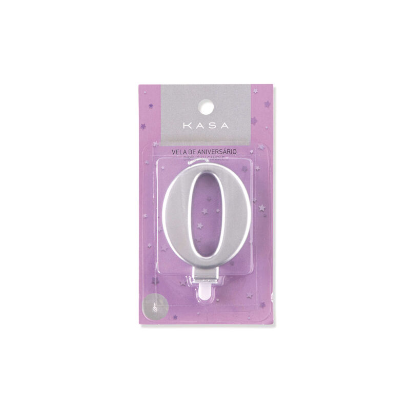 Vela Nº0 8cm Prateado Kasa