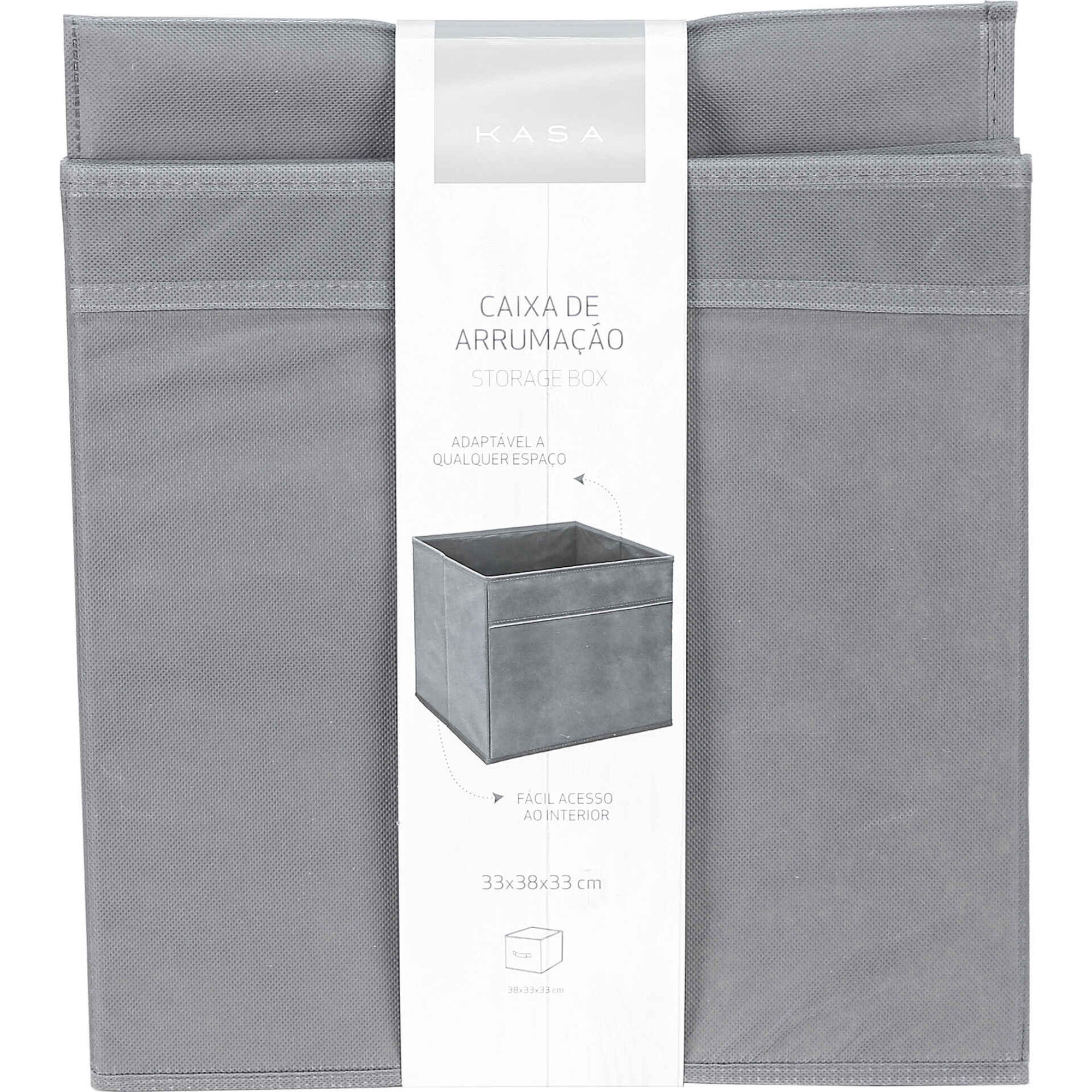 Cubo Arruma&ccedil;&atilde;o 33x38x33cm Cinza Kasa