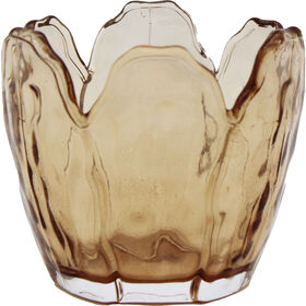 Suporte Tealight Tulipa Vidro Castanho Kasa