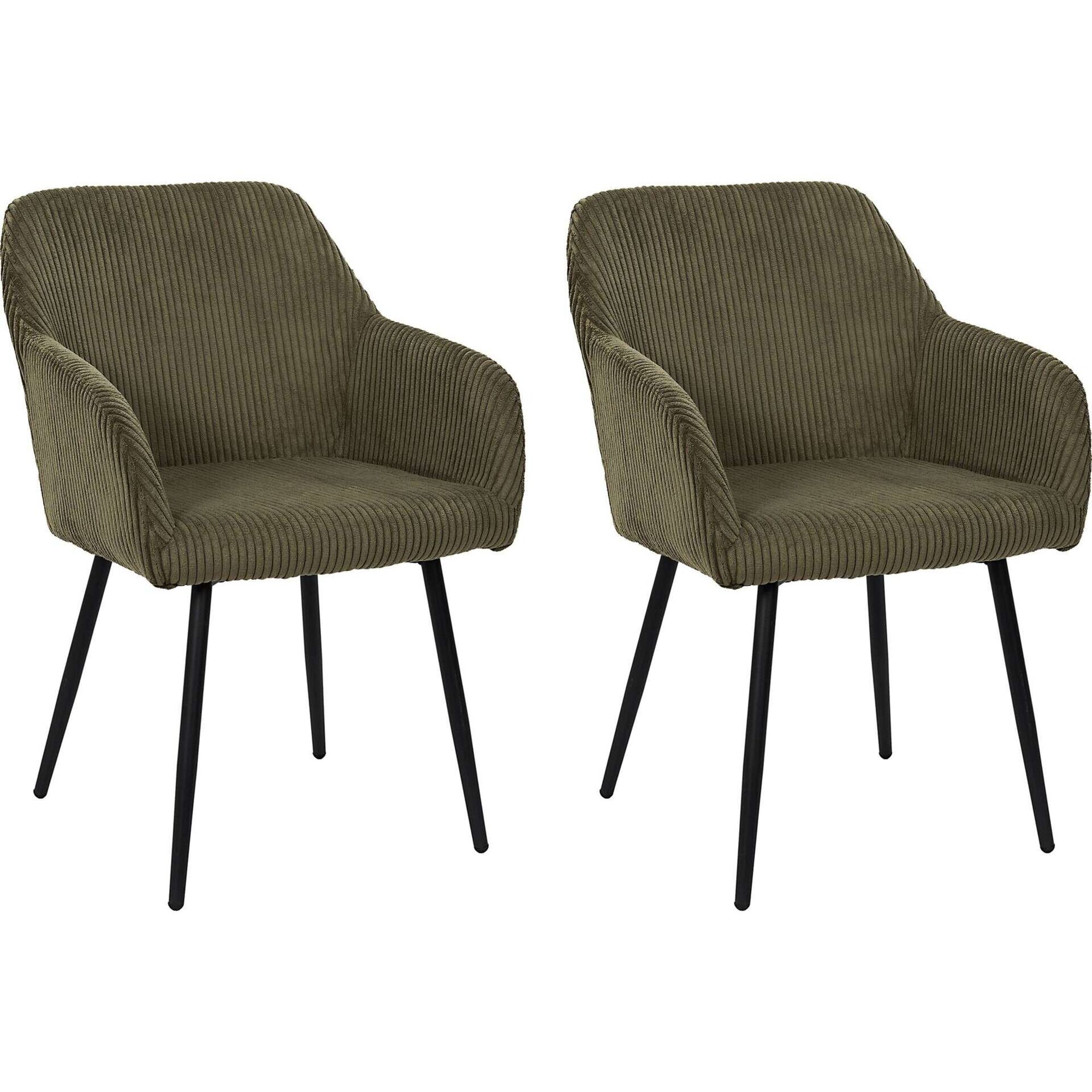 Conjunto de 2 Cadeiras Estofadas Verde Scott
