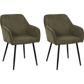Conjunto de 2 Cadeiras Estofadas Verde Scott
