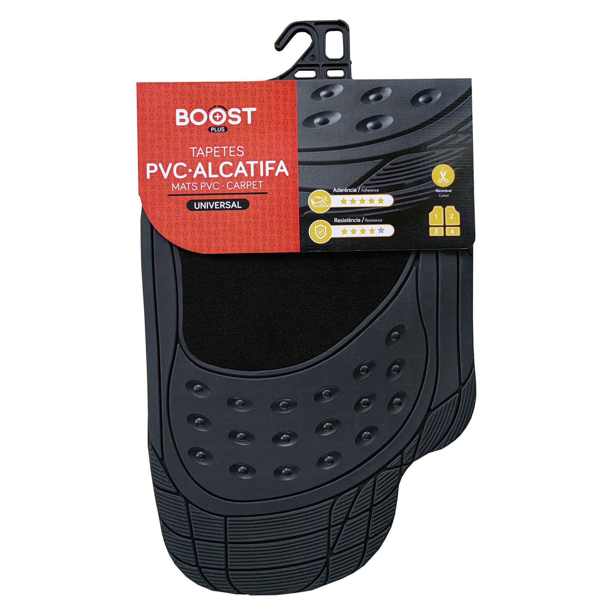 Tapetes Auto Universal Recort&aacute;vel PVC e Alcatifa Boost