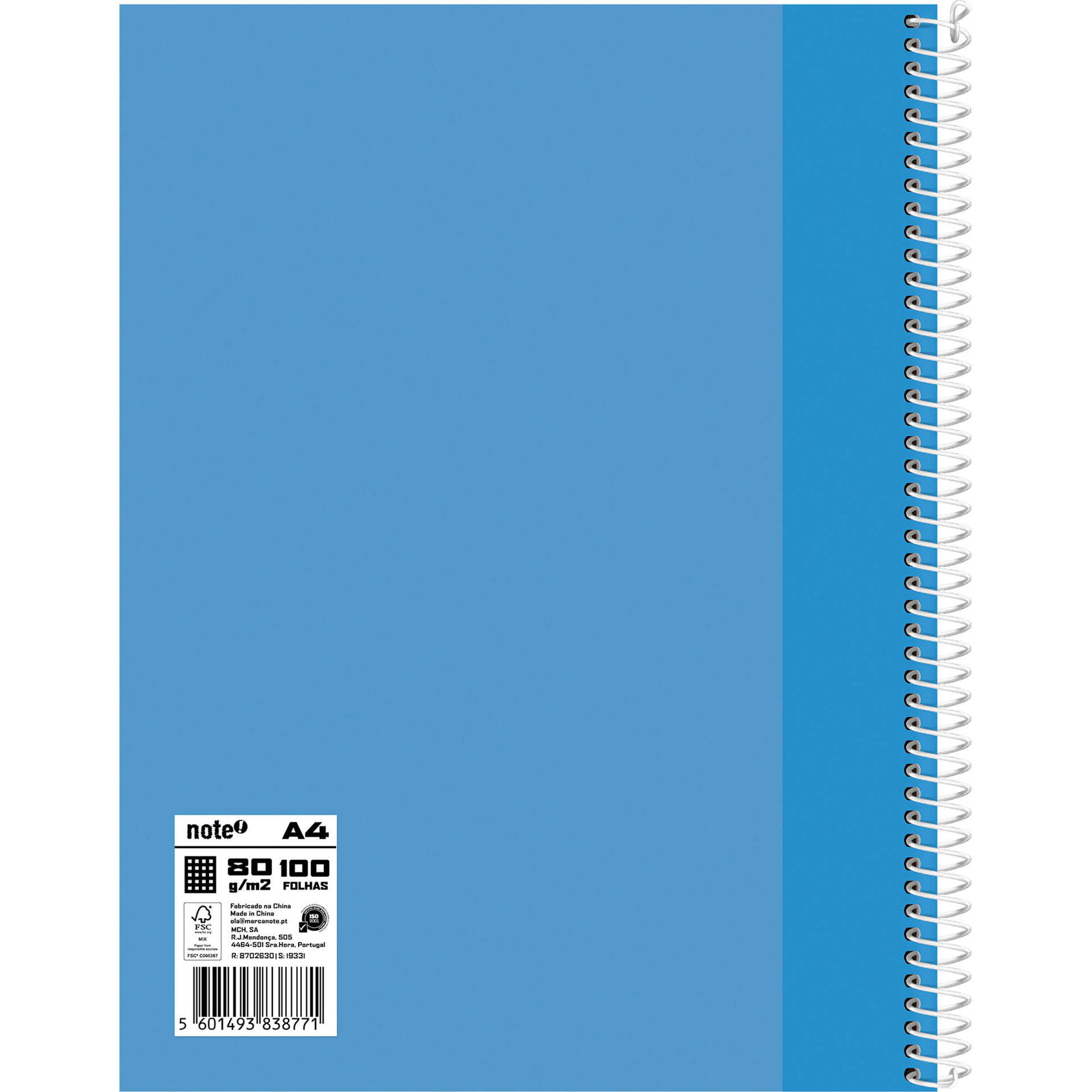 Caderno A4 100 Folhas Quadriculado (v&aacute;rias cores) Note!