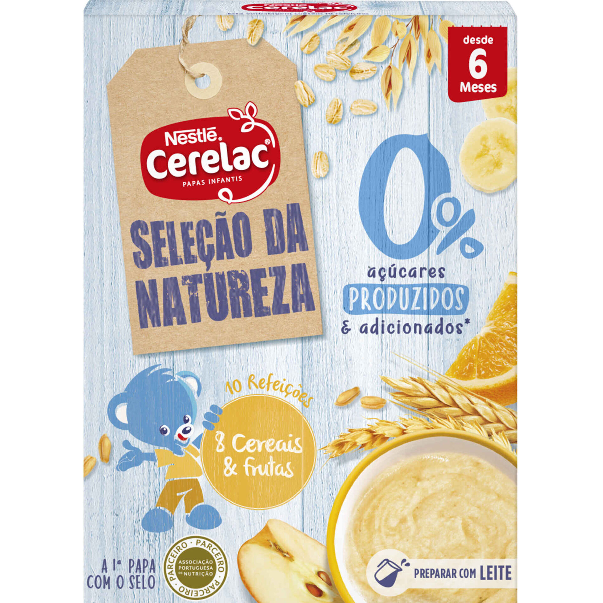 Papa Infantil Não Láctea 8 Cereais e Frutas sem Açúcar +6M Papa Infantil Não Láctea 8 Cereais e Frutas sem Açúcar +6M