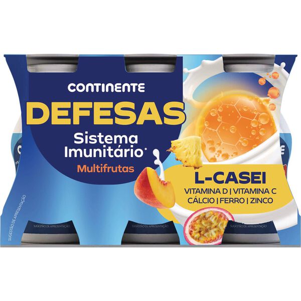 Iogurte Líquido Defesas Sistema Imunitário Multifrutas Continente