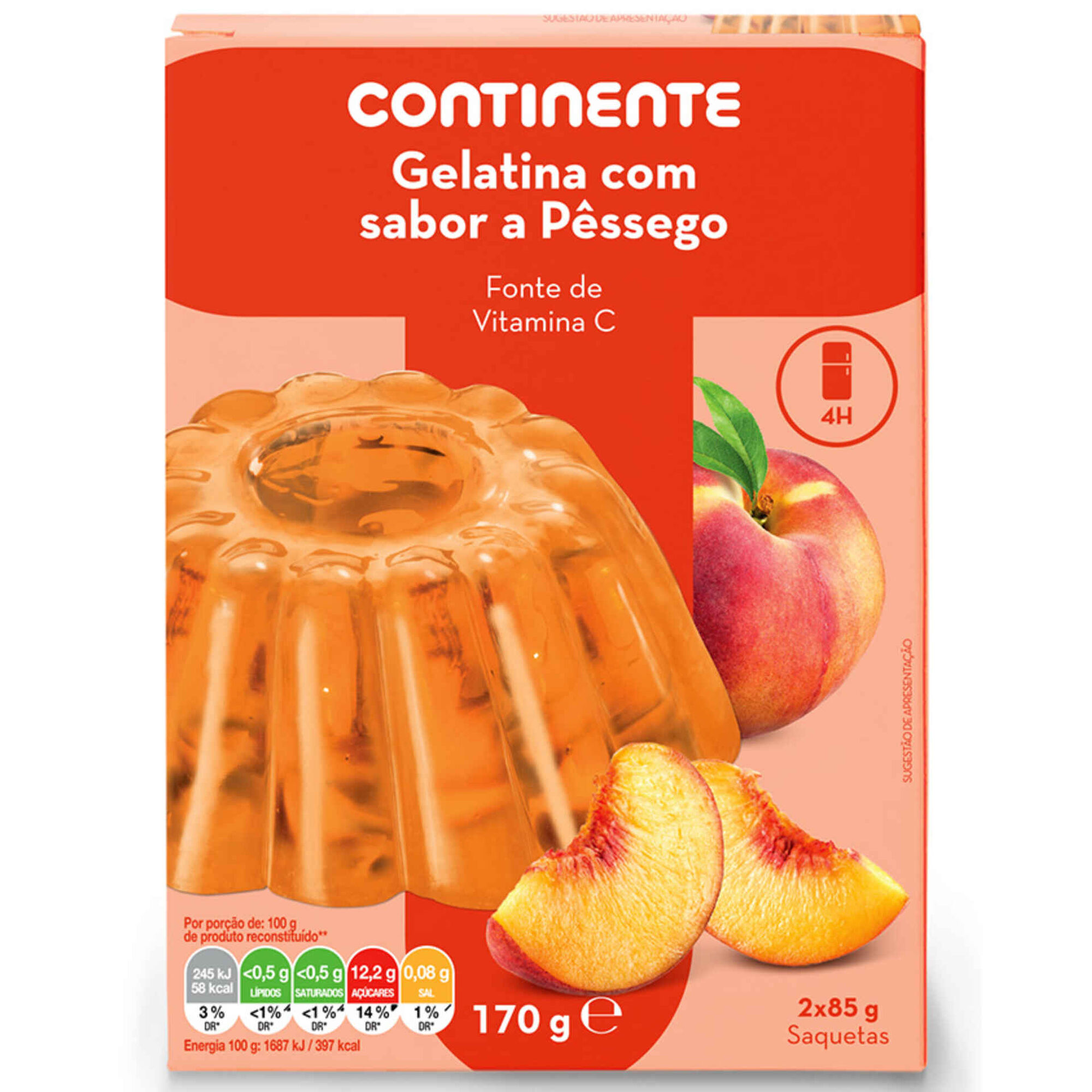 Gelatina em Pó de Pêssego