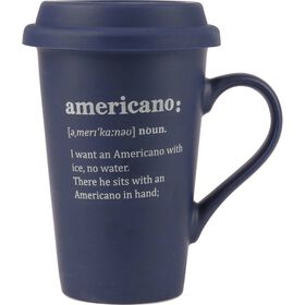 Caneca com Tampa 370ml Silicone Americano Azul Caneca com Tampa 370ml Silicone Americano Azul
