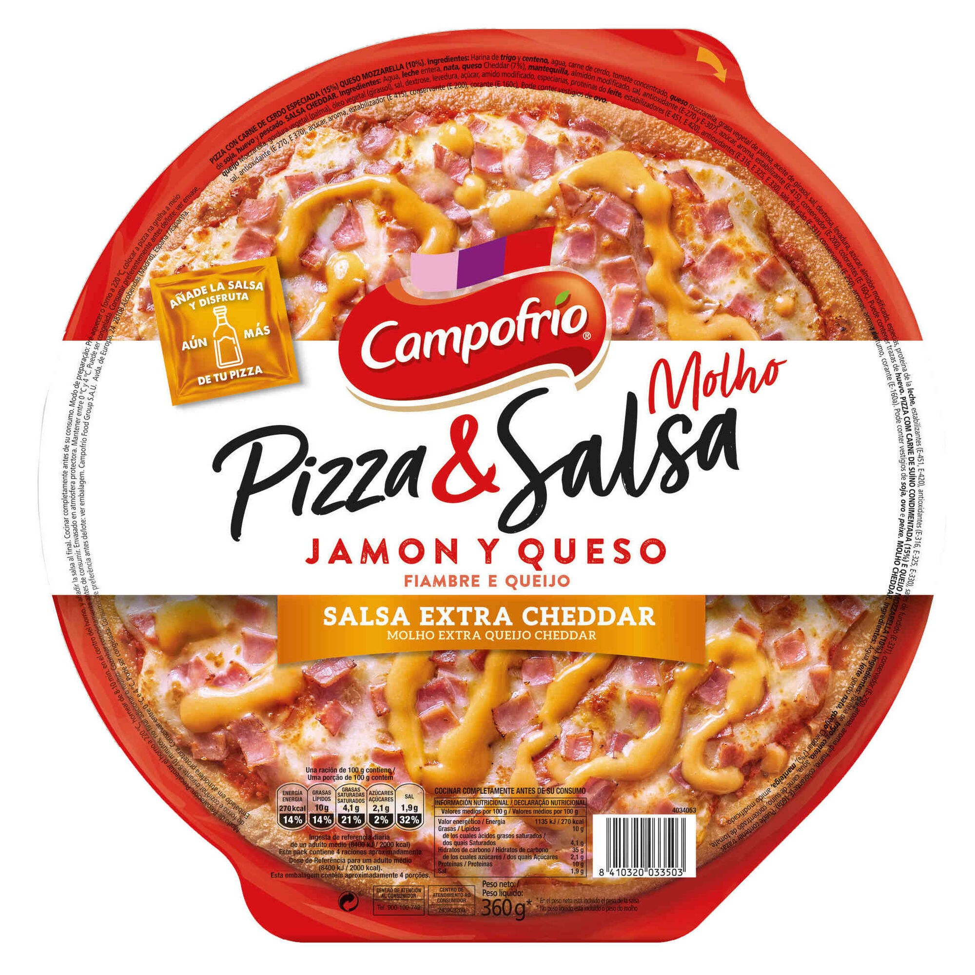 Pizza Fresca de Fiambre e Queijo