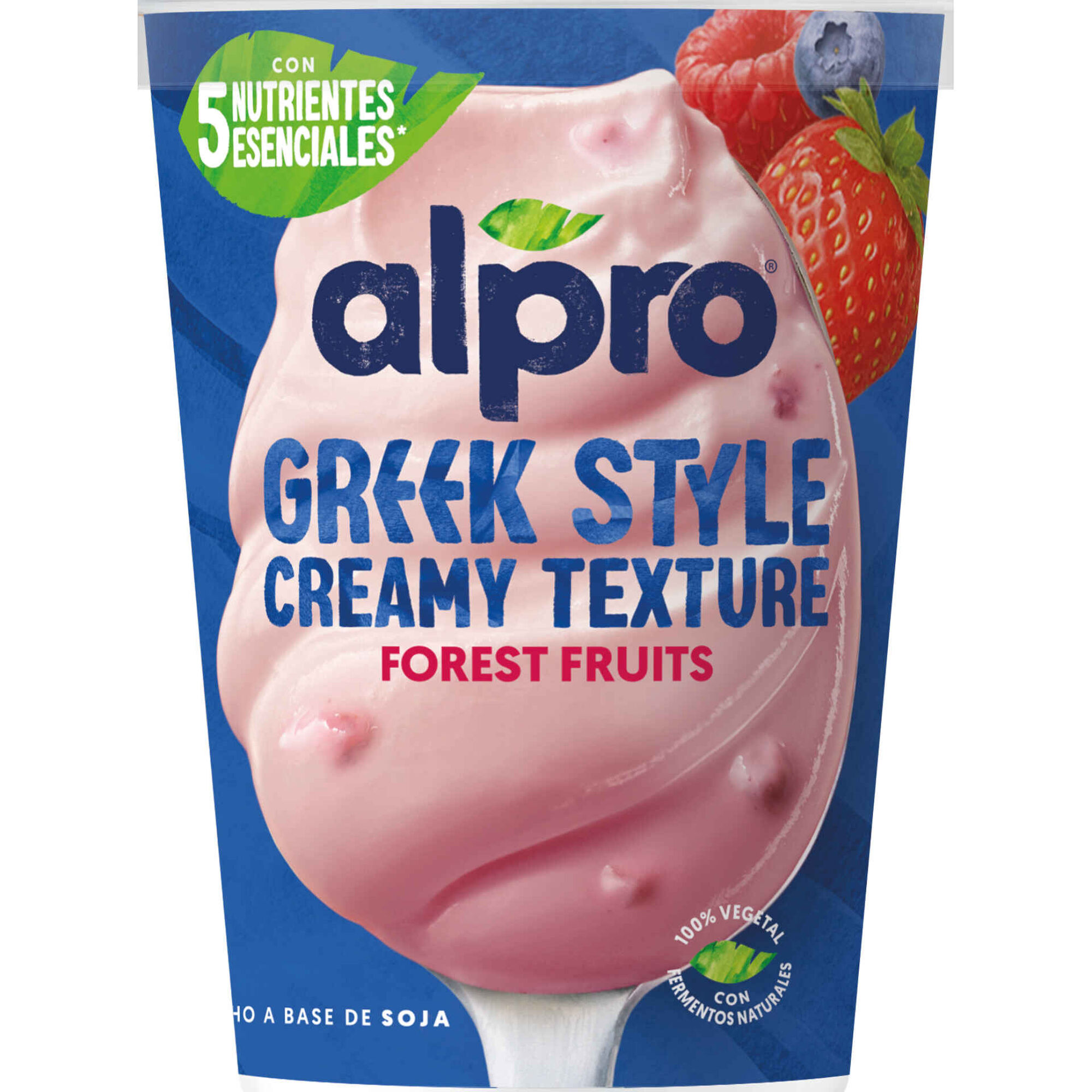Vegegurte Base de Soja Estilo Grego Frutos Vermelhos Alpro
