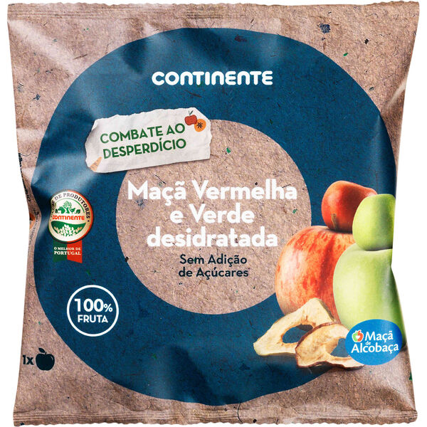 Maça Vermelha e Verde Desidratada Combate ao Desperdício Continente