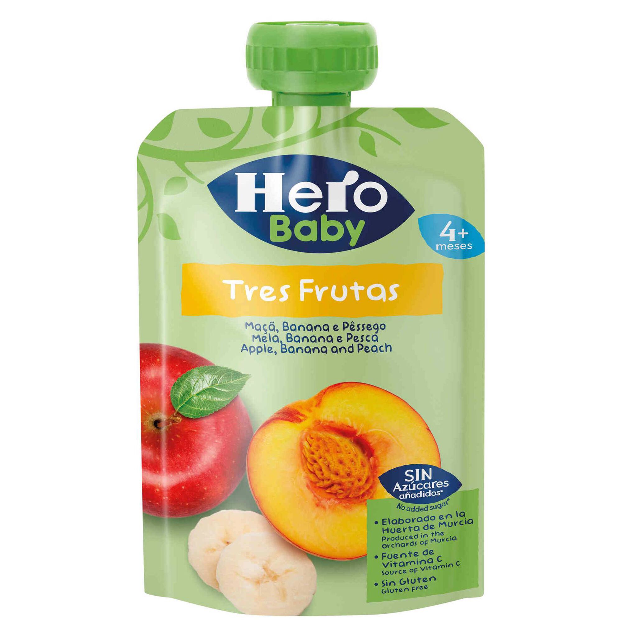 Saqueta de Fruta Maçã, Banana e Pêssego +4M