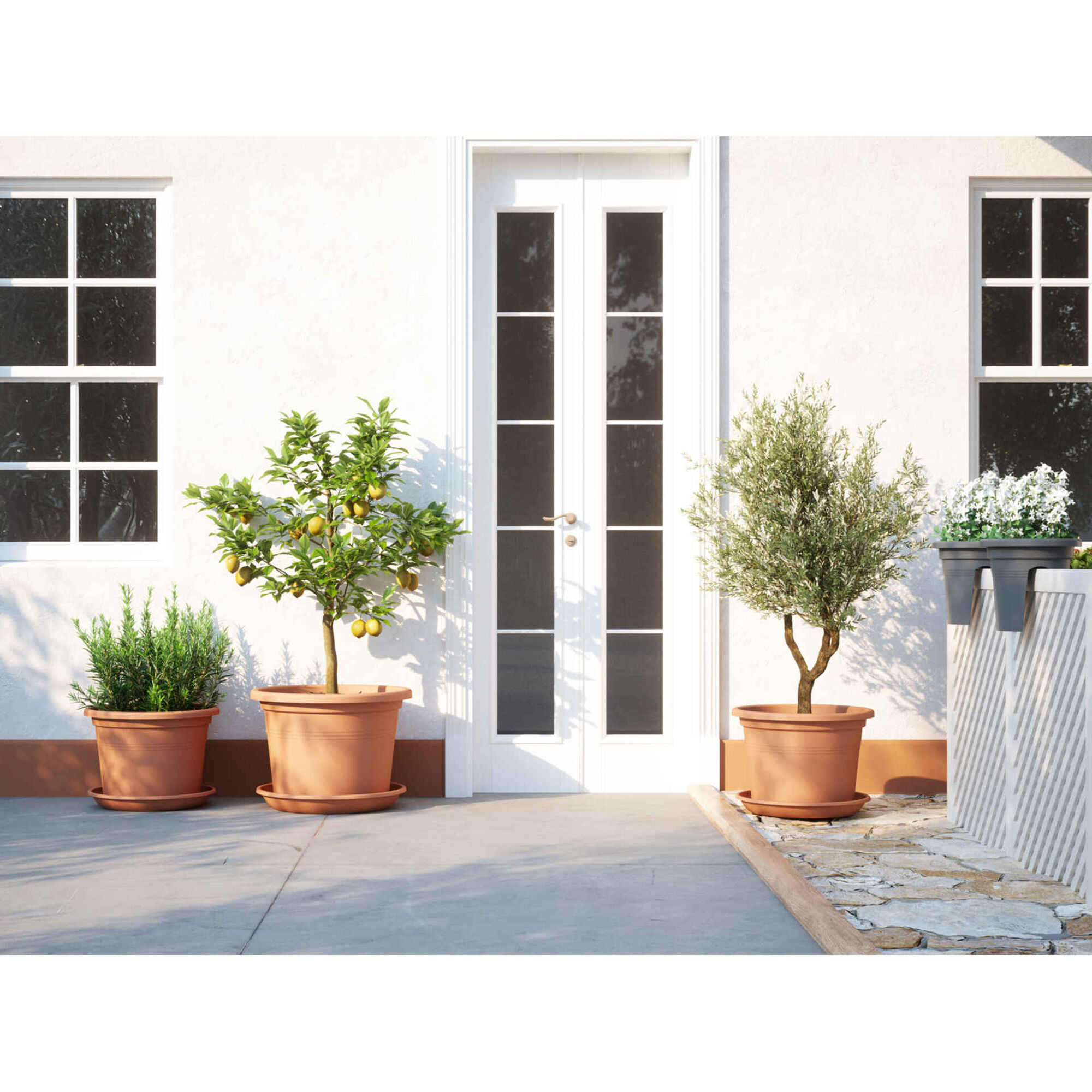 Vaso Redondo Plástico 25cm Terracota