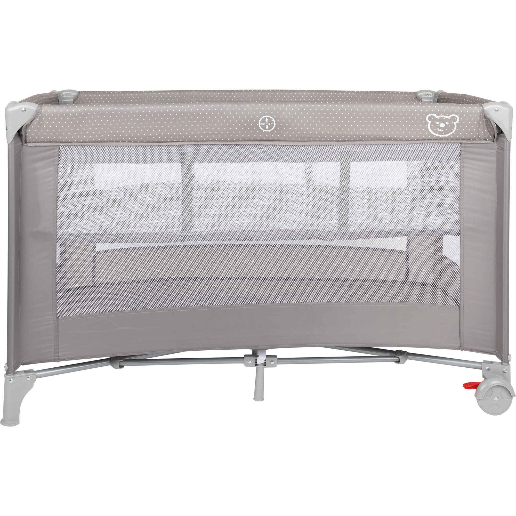 Cama de Viagem 2 N&iacute;veis Cinza Happy Bear