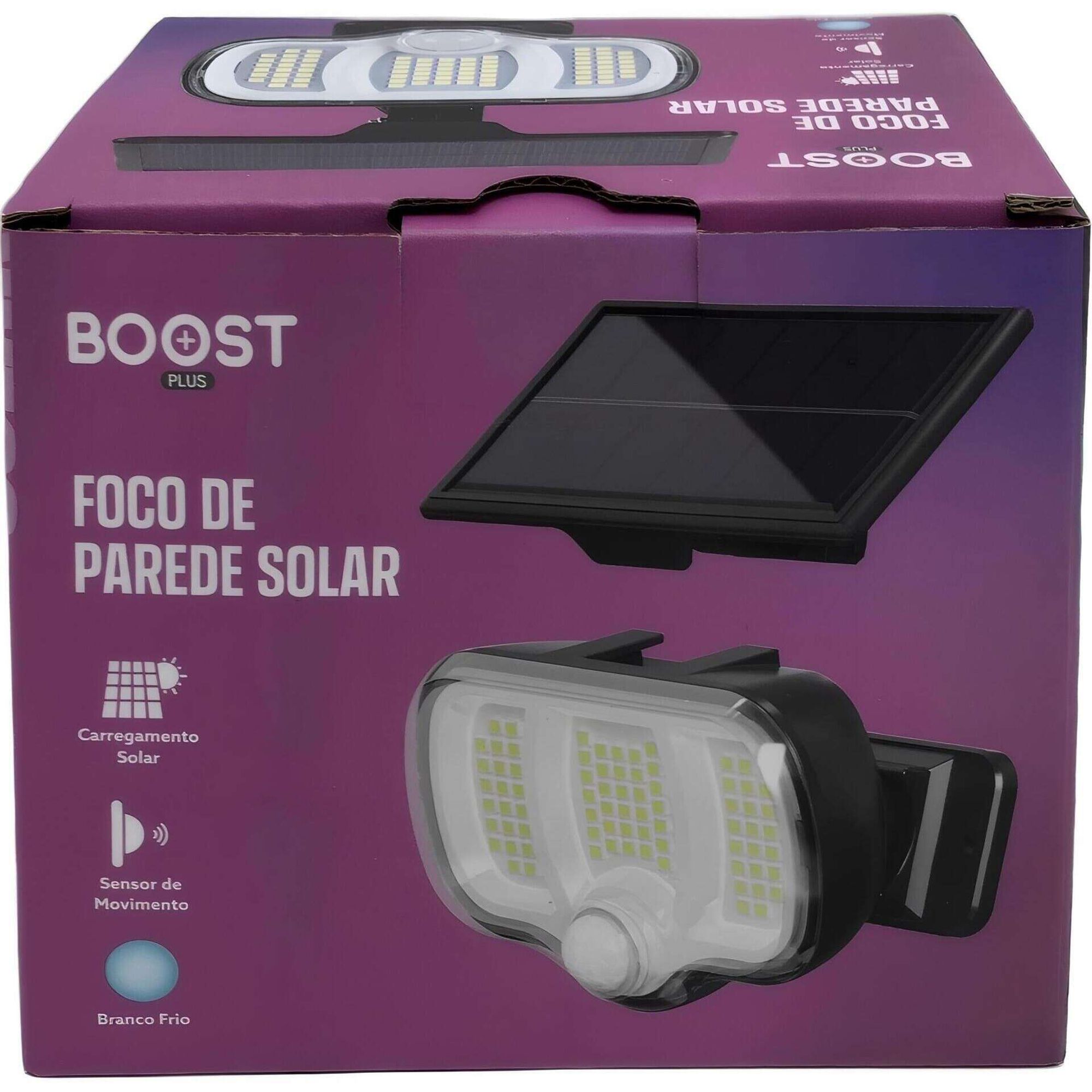 Foco de Parede Solar com Sensor Preto Boost