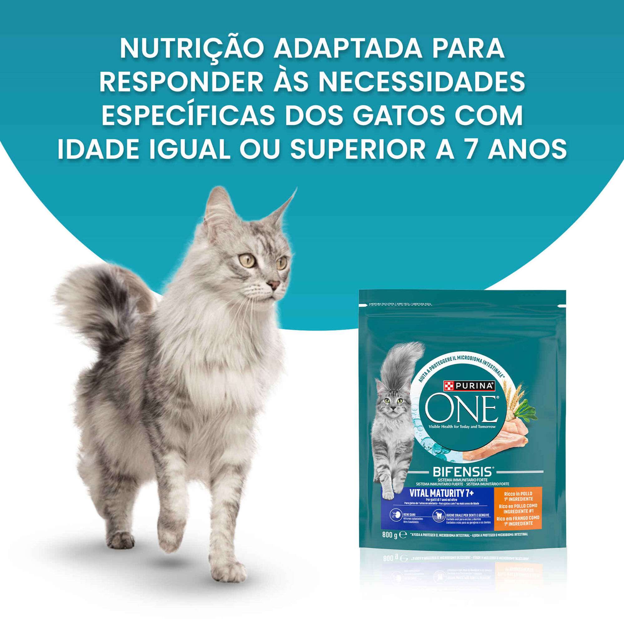 Ra&ccedil;&atilde;o para Gato S&eacute;nior Vital Maturity Frango Purina One