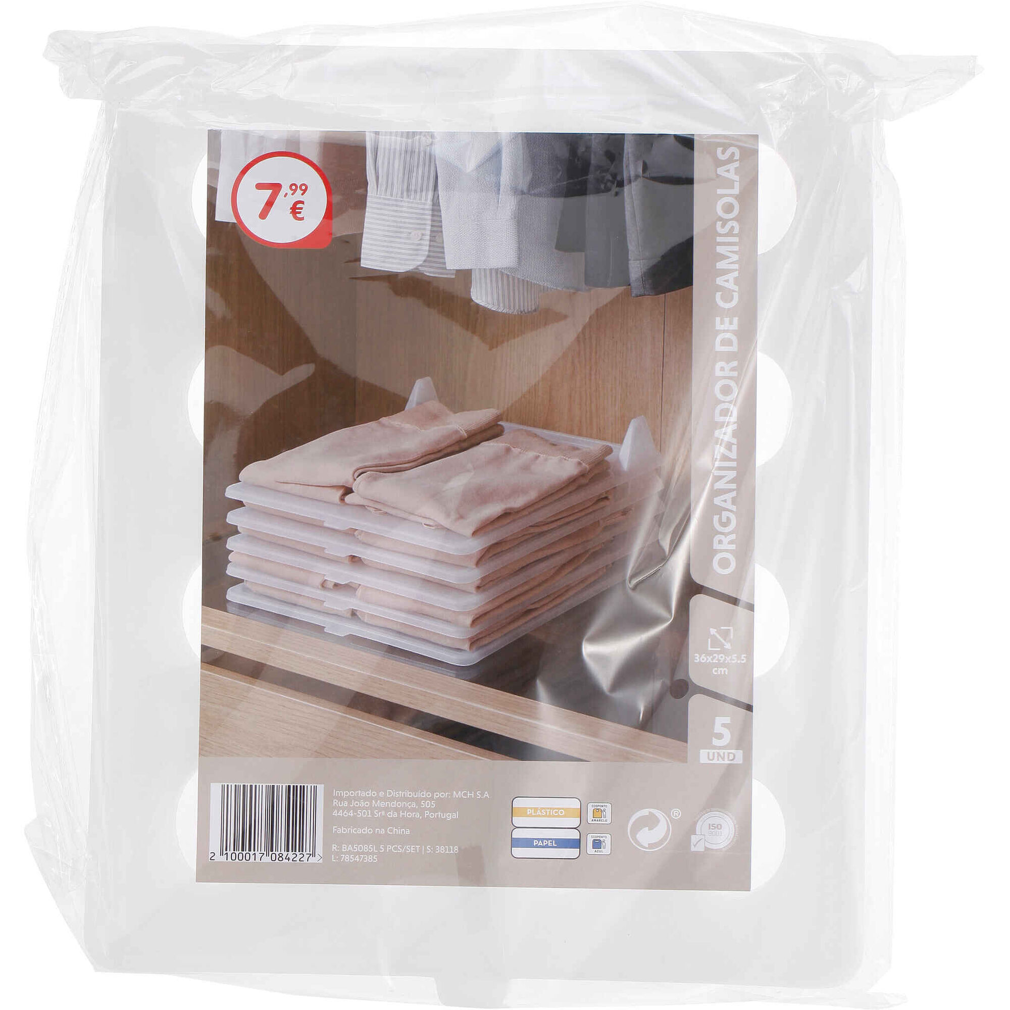Conjunto 5 Pe&ccedil;as para Organiza&ccedil;&atilde;o Roupa Bazar&atilde;o