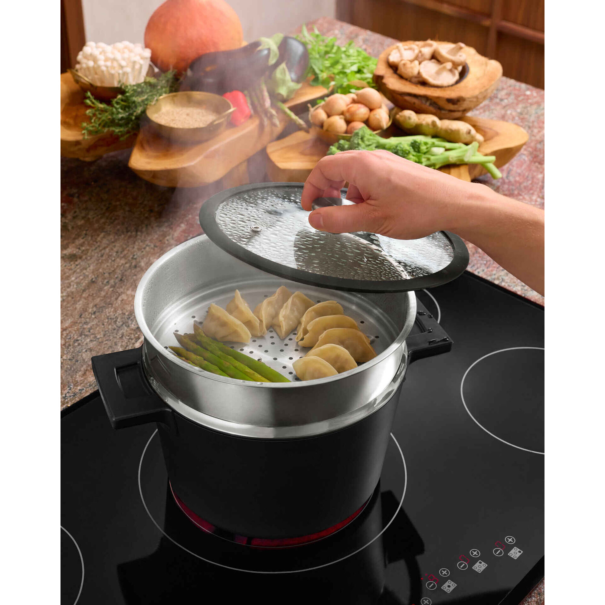 Ca&ccedil;arola 24cm com Tabuleiro de Vapor Kasa