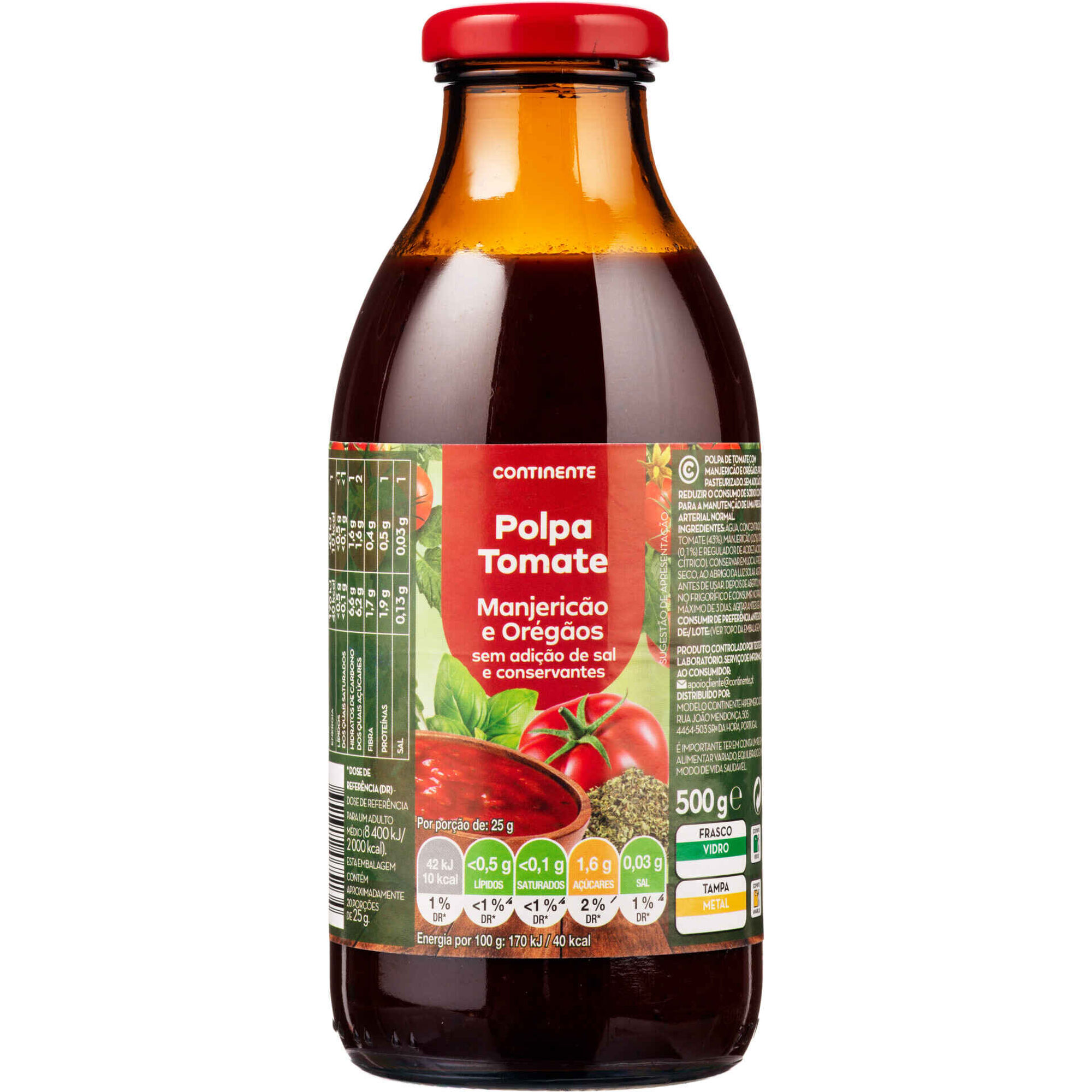 Polpa de Tomate com Manjeric&atilde;o e Oreg&atilde;os Continente