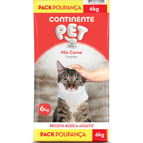 Ra&ccedil;&atilde;o para Gato Adulto Croquetes Carne Continente Pet Basic