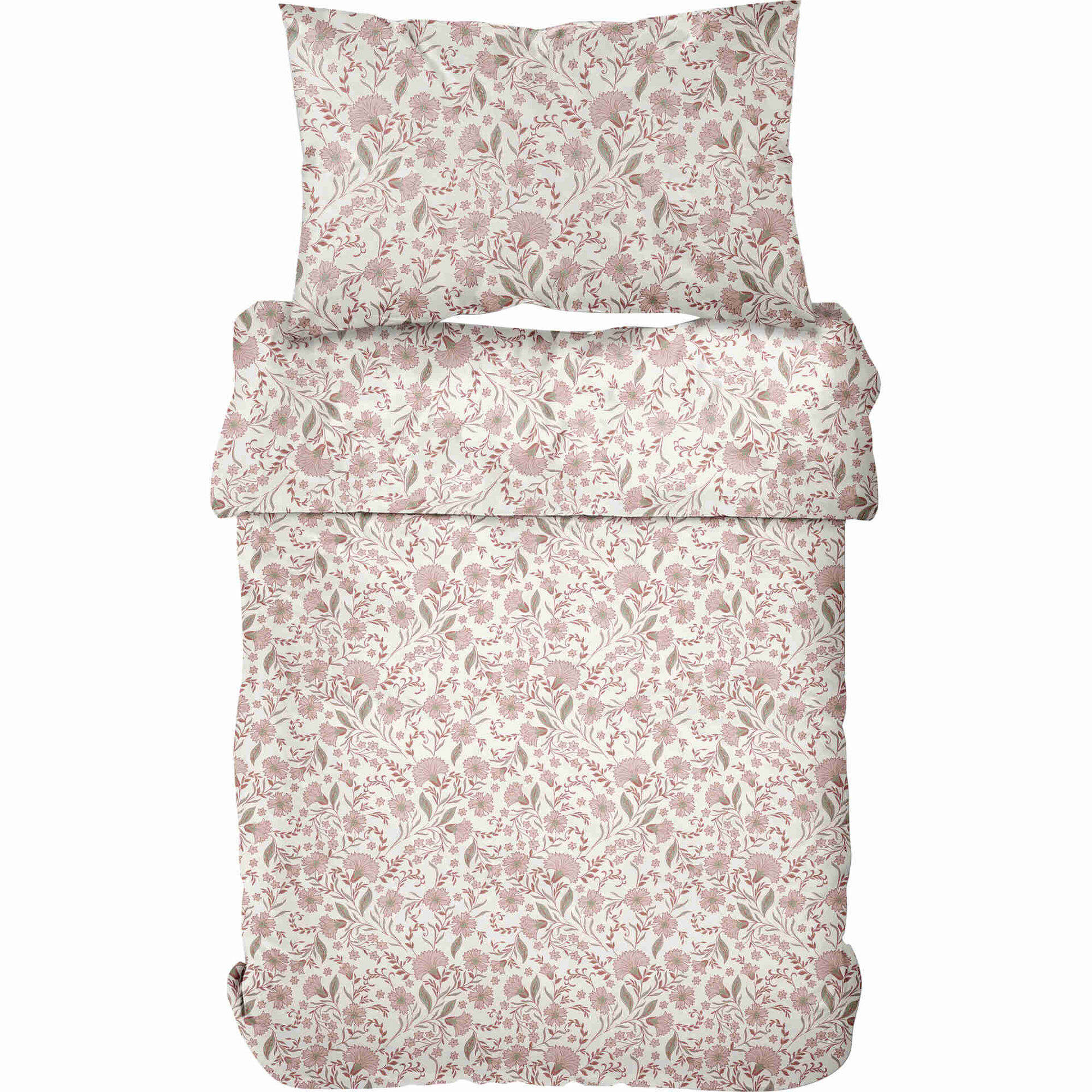 Conjunto Capa Edred&atilde;o Algod&atilde;o 160x220cm &Iacute;ndia Rosa Kasa