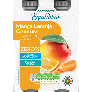Iogurte Líquido Magro Manga, Laranja e Cenoura Continente Equilíbrio