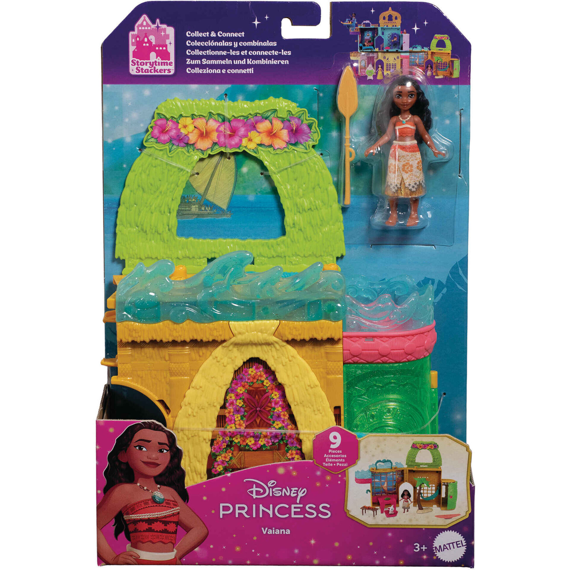 Boneca Mini Vaiana Com Castelo