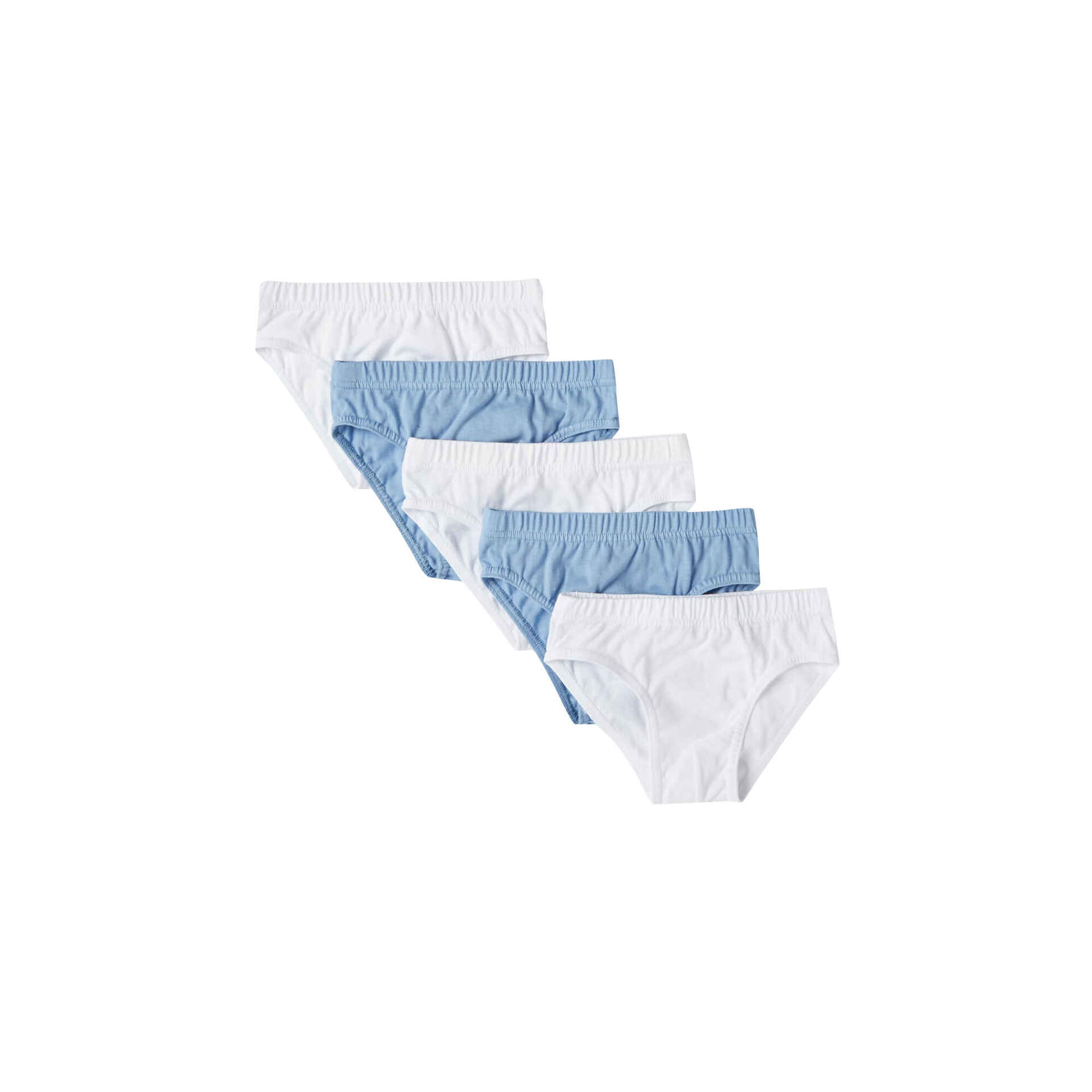 Conjunto 5 Cuecas Básicas Branco e Azul