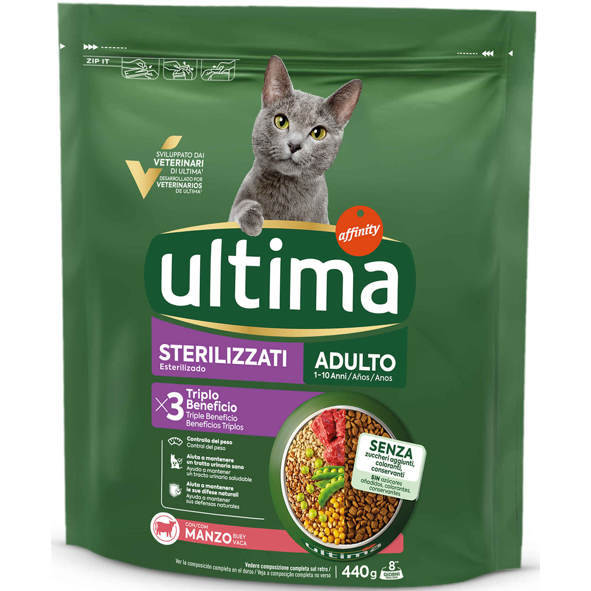 Ração para Gato Adulto Esterilizado Vaca