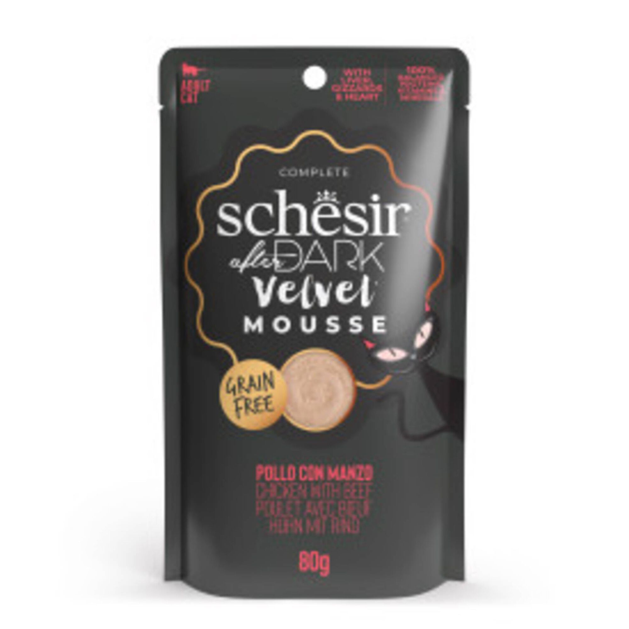 Comida H&uacute;mida para Gato Dark Mousse Frango e Carne Schesir