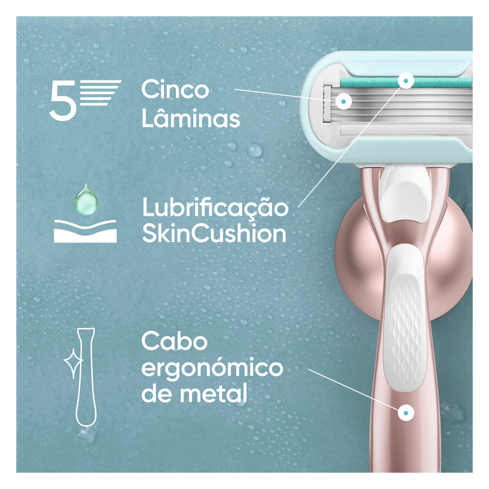 M&aacute;quina Depilat&oacute;ria Venus Pro Smooth Sensitive com 3 Recargas Gillette Venus