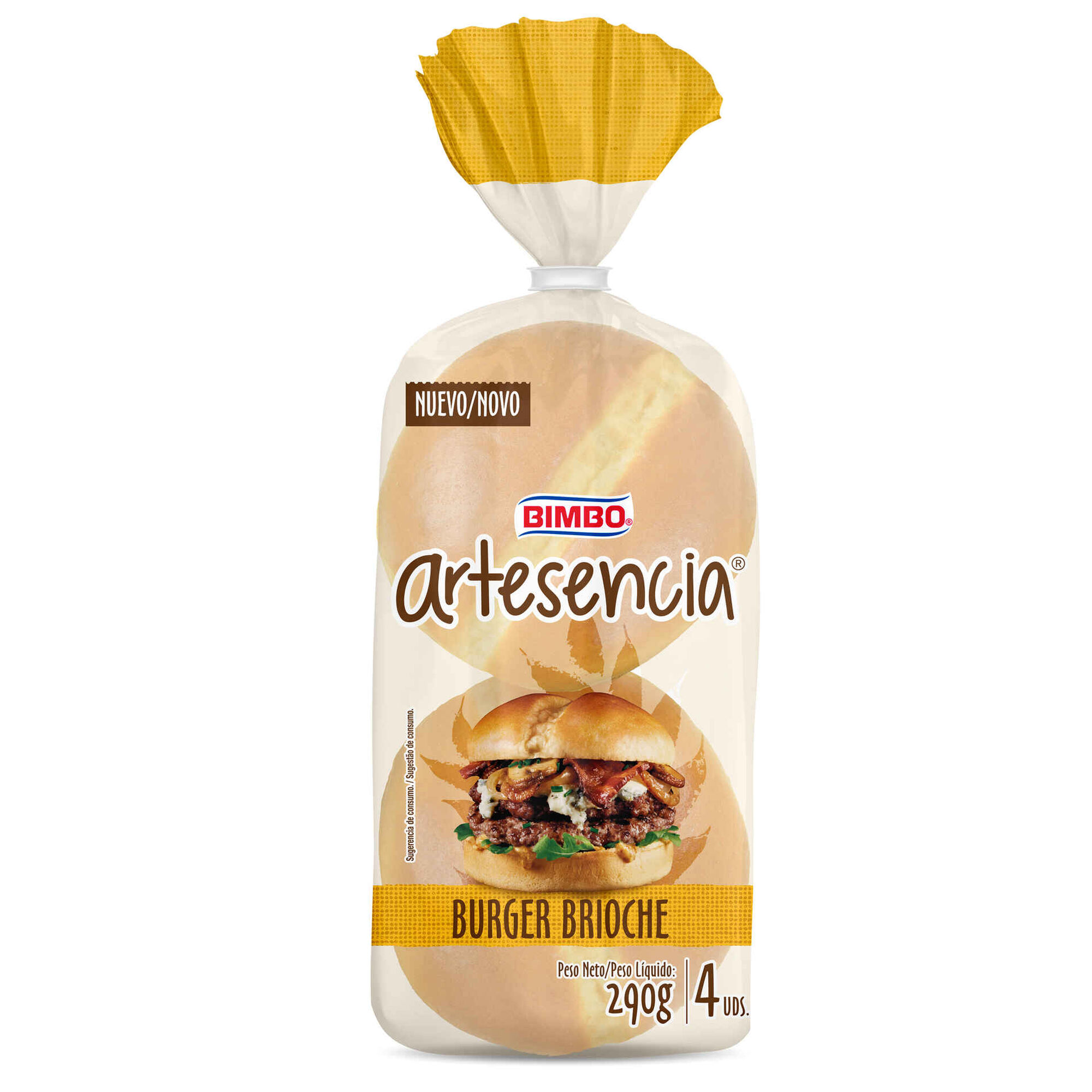 P&atilde;o de Hamb&uacute;rguer Brioche Artesencia