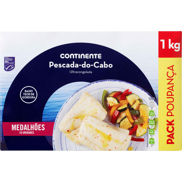 Medalhões de Pescada do Cabo MSC Ultracongelada Pack Poupança Continente