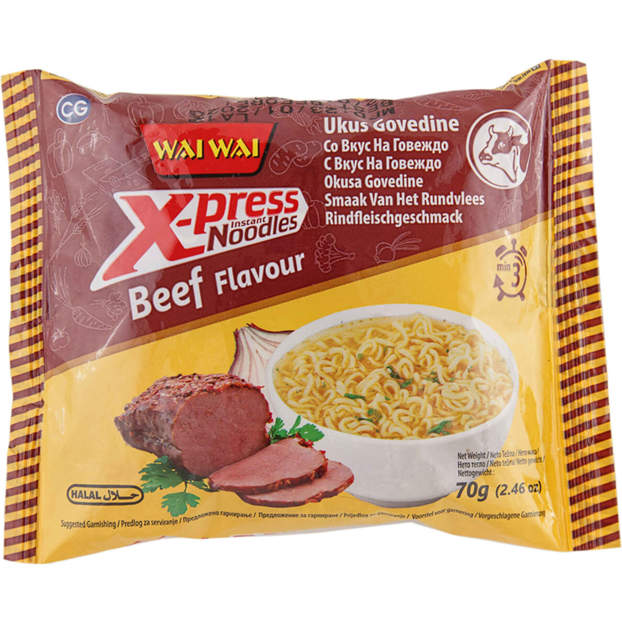 Noodles de Carne de Vaca X-Press WAI WAI