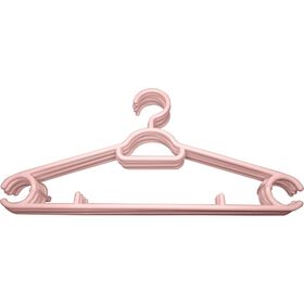 Conjunto de 6 Cabides Pl&aacute;stico Rosa Kasa