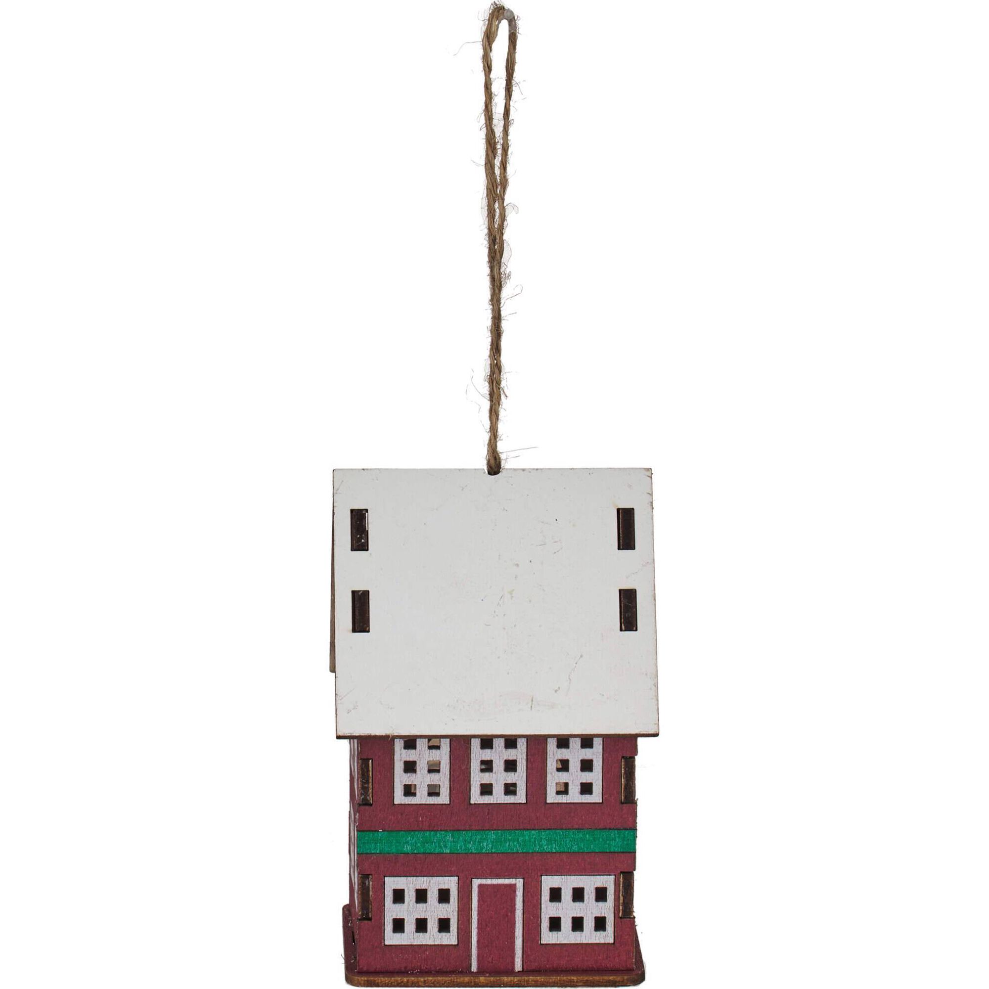 Ornamento Casinha com Luz Telhado Branco